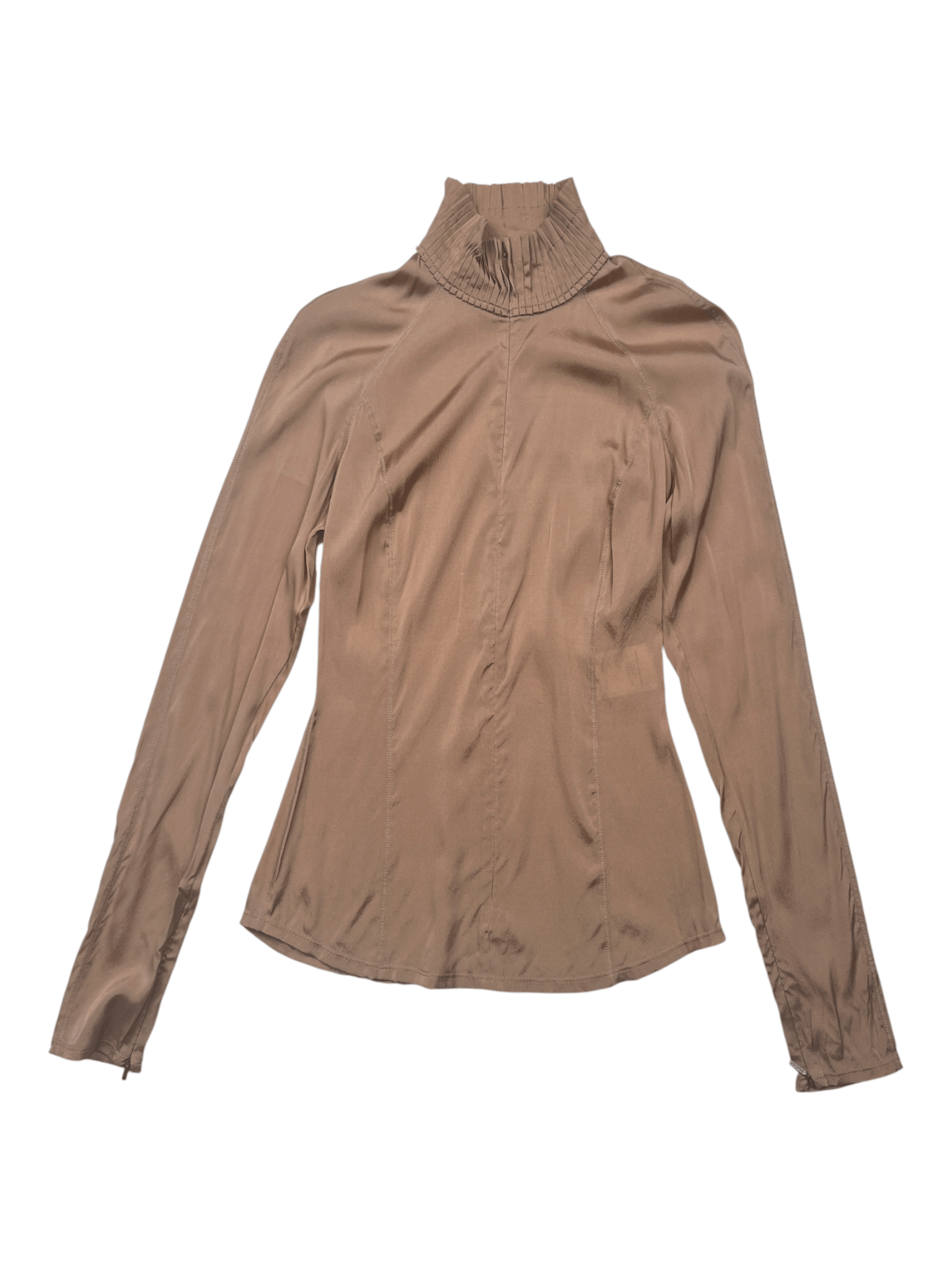 Gucci Dusty Rose Long Sleeve Ruffle Neck Top