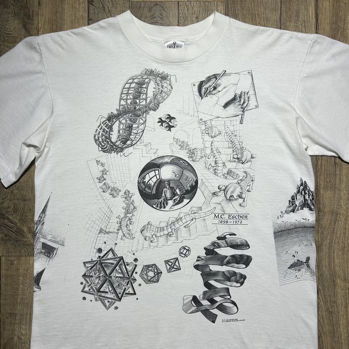 Vintage Vintage 90s M.C. Escher Graphic T-Shirt Art Tee 1991 Size XL Size US XL / EU 56 / 4 - 2 Thumbnail