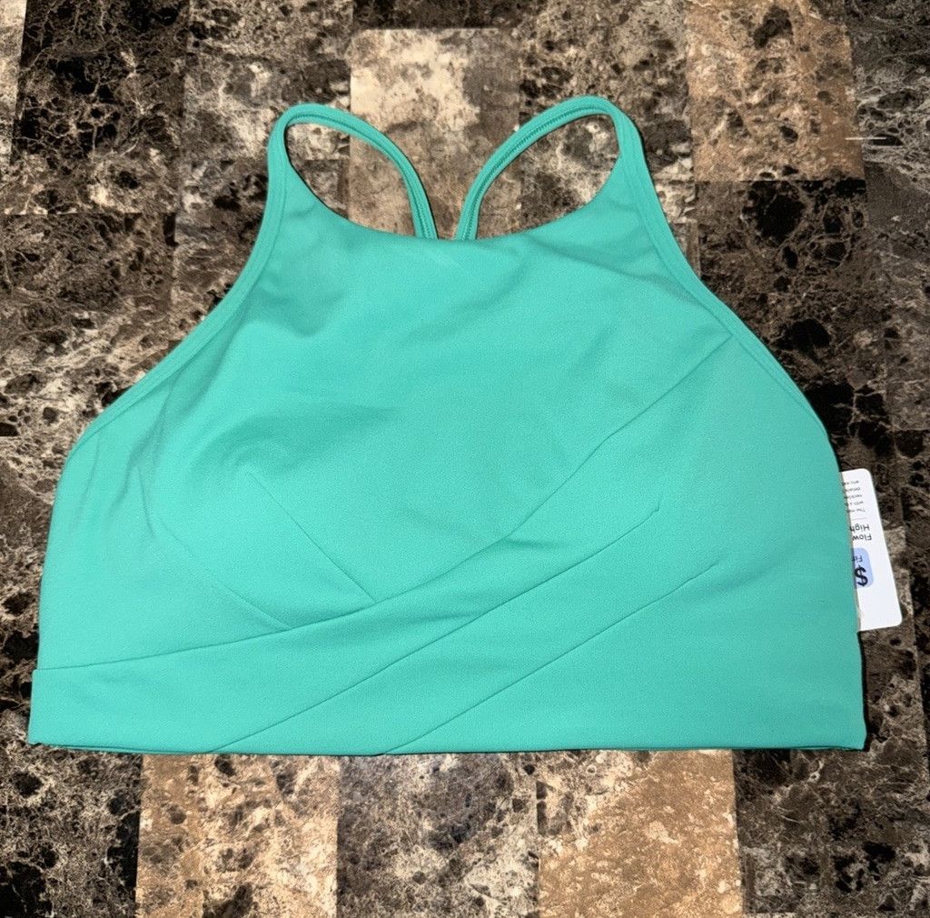 Lululemon LULULEMON FLOW Y WRAP FRONT HIGH NECK BRA GREEN SIZE 6 NWT Size ONE SIZE - 3 Thumbnail