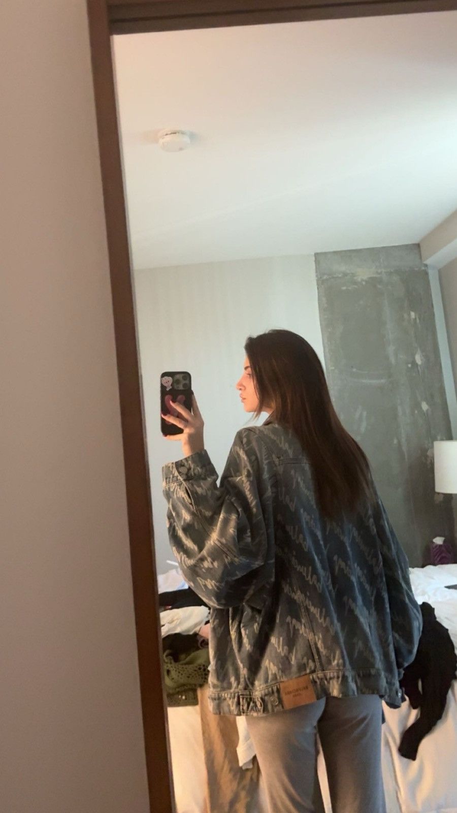 Balenciaga Balenciaga Bell-Sleeve Denim Jacket In Logo Print Size S / US 4 / IT 40 - 17 Thumbnail