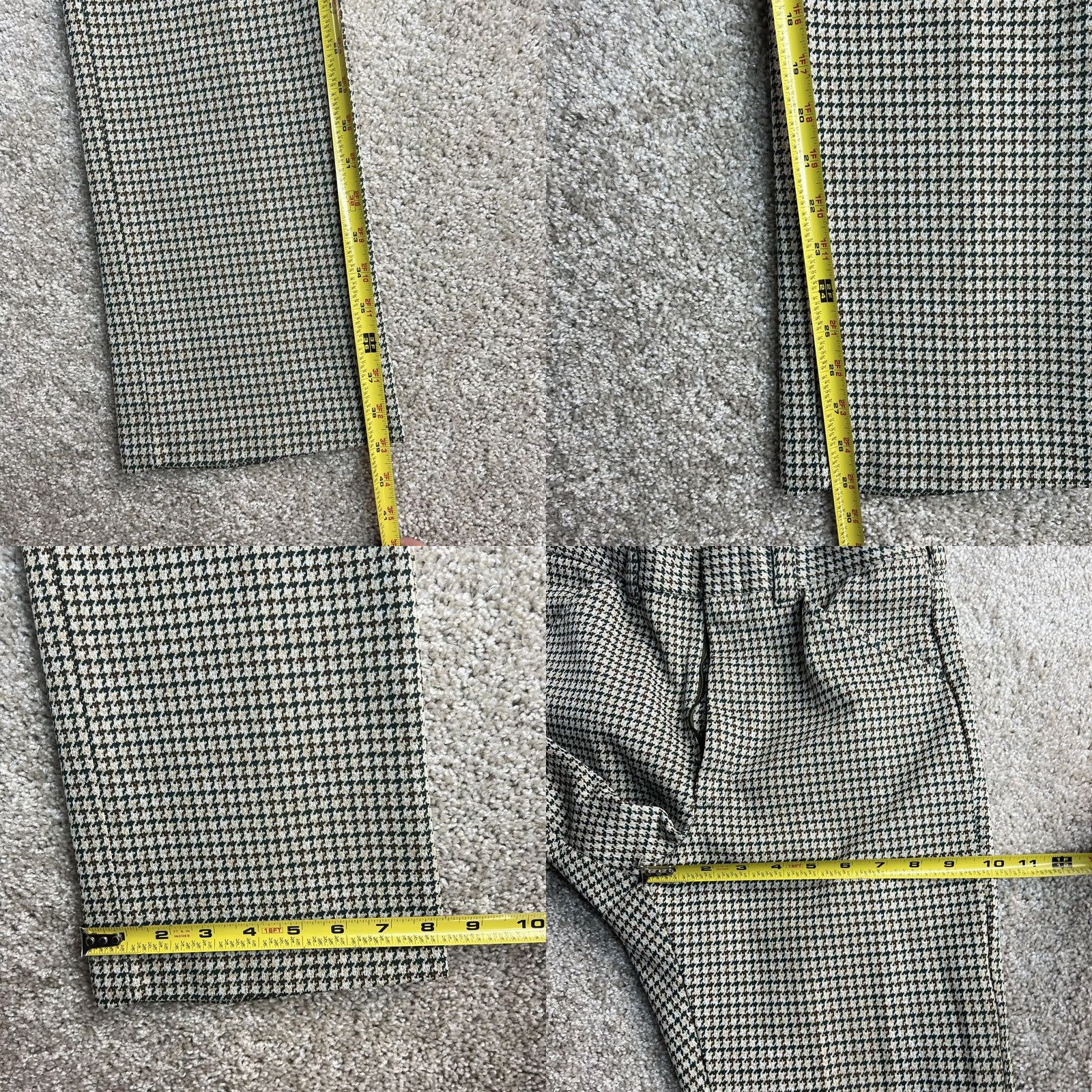 Vintage Vintage Dress Pants Womens 28 Beige Check Straight Leg Flat Front Twill Business Size 28" / US 6 / IT 42 - 8 Thumbnail