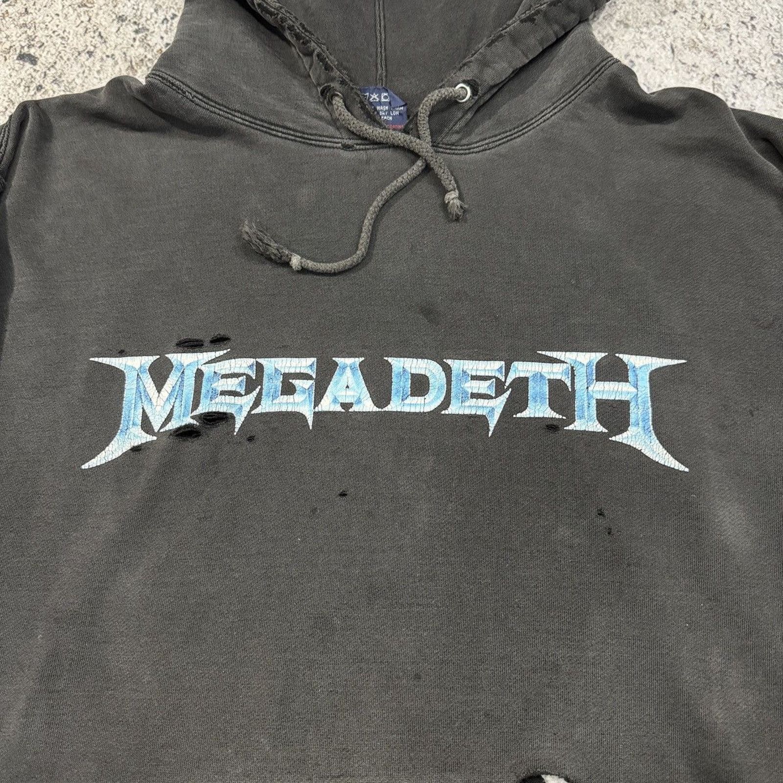 Vintage Megadeth Faded Thrashed Distressed Metal Hoodie ERD Grunge Size US L / EU 52-54 / 3 - 12 Thumbnail