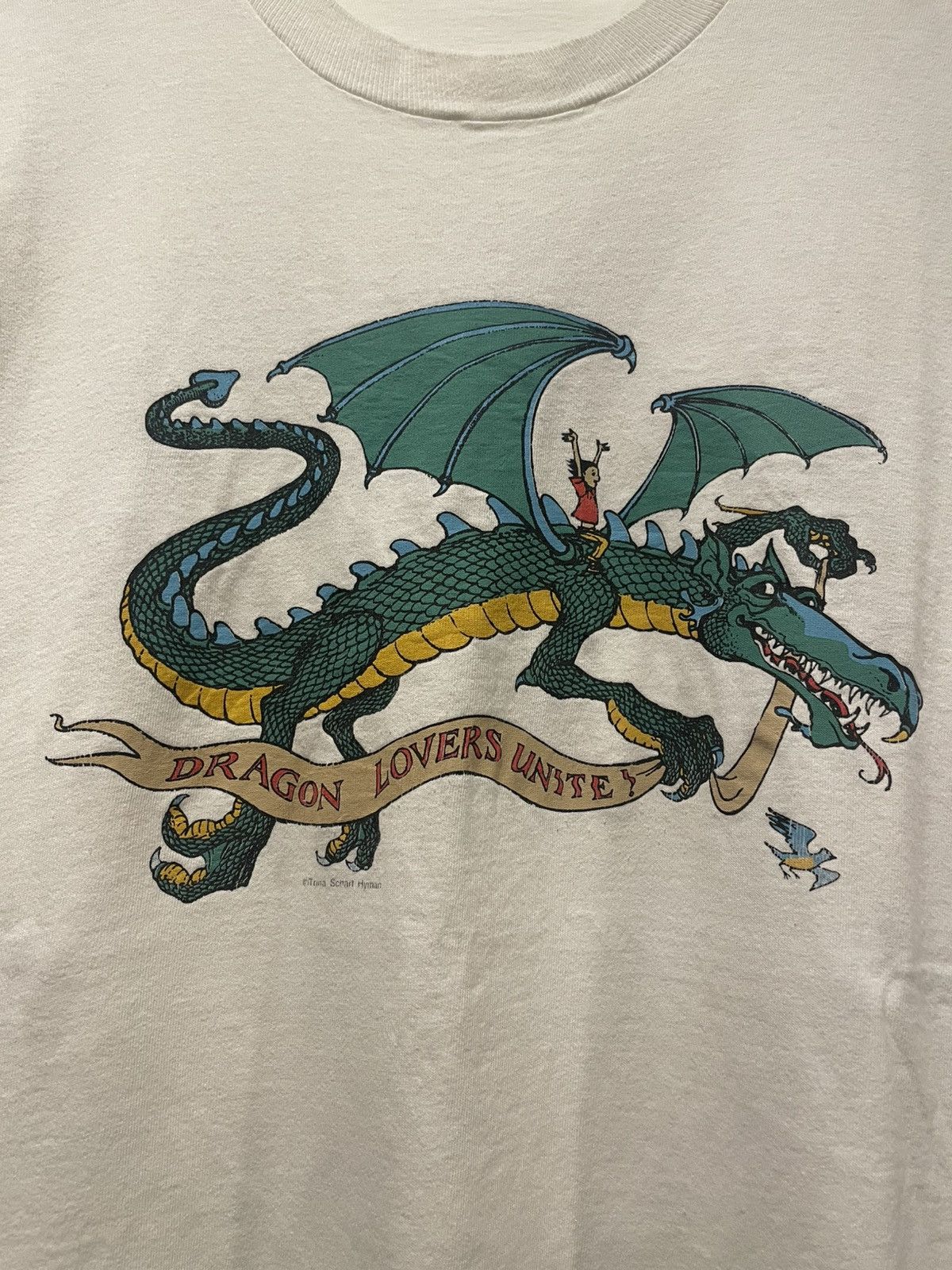 Other Vintage 90s Dragon Lovers Unite Trina Schart Hyman T-Shirt Size US XL / EU 56 / 4 - 3 Thumbnail