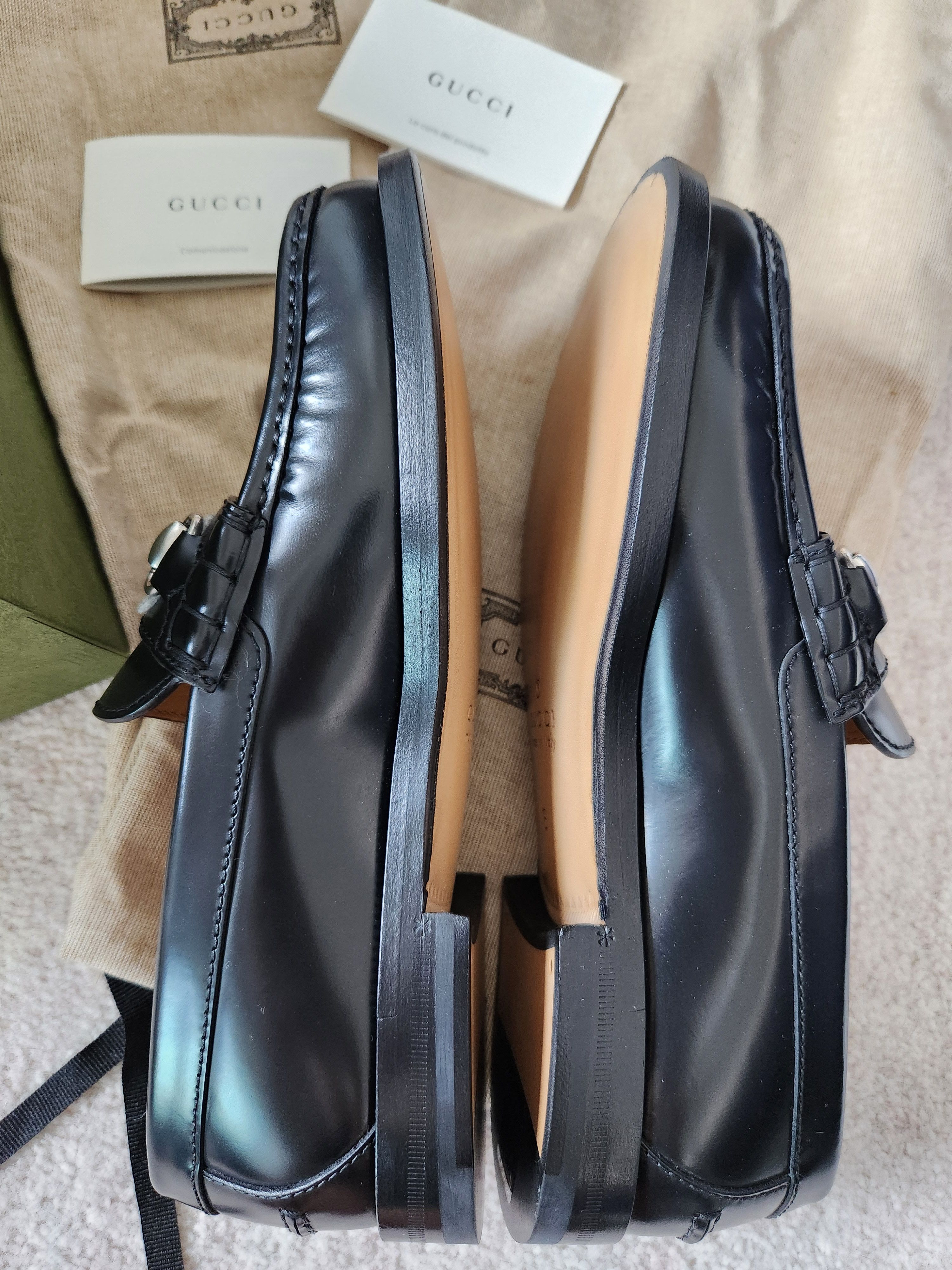 Gucci Gucci Black Loafer With Silver Horsebit Size US 7 / EU 40 - 3 Thumbnail