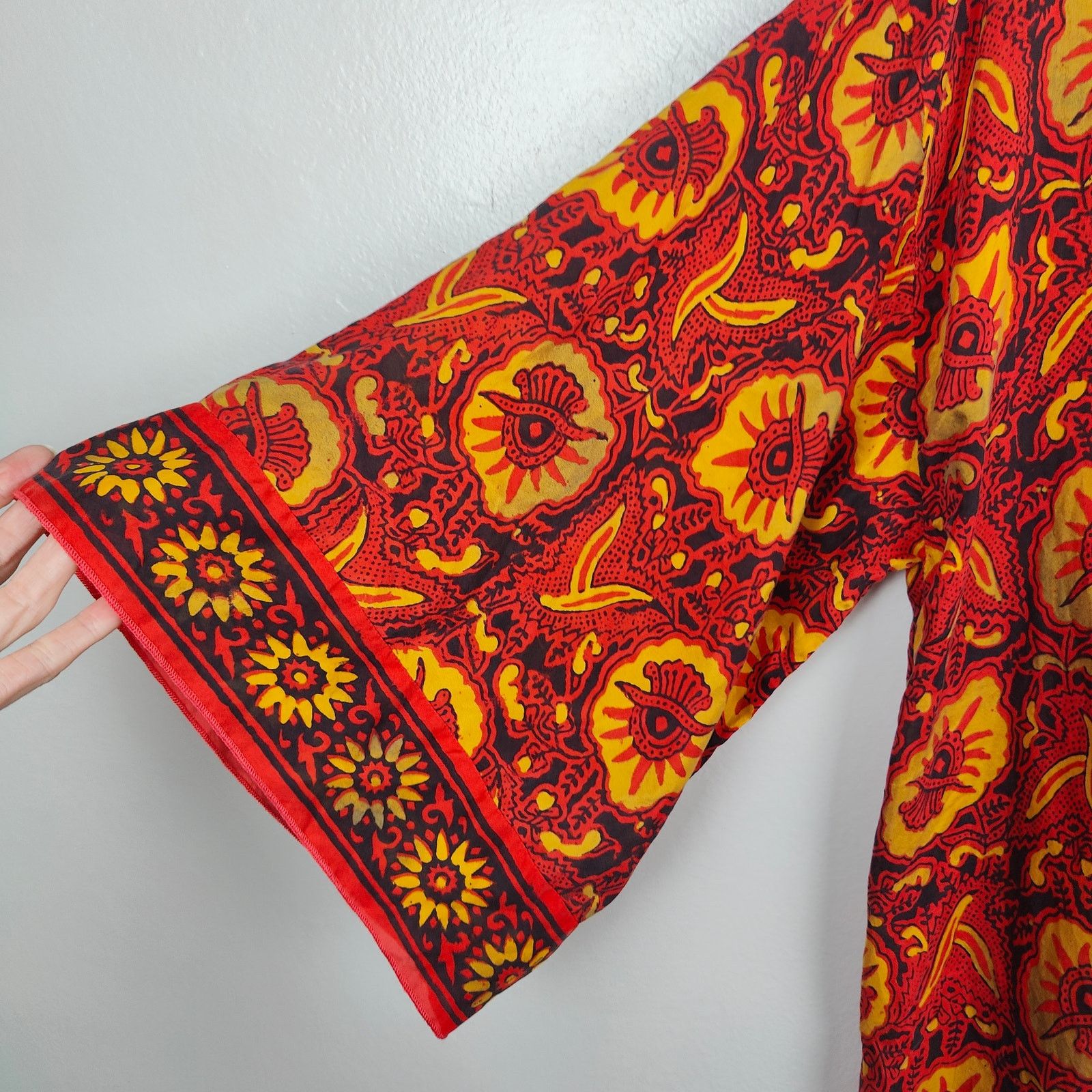 ba&sh Ba&sh Lady Kimono Robe Womens One Size 100% Silk Red Size ONE SIZE - 3 Thumbnail