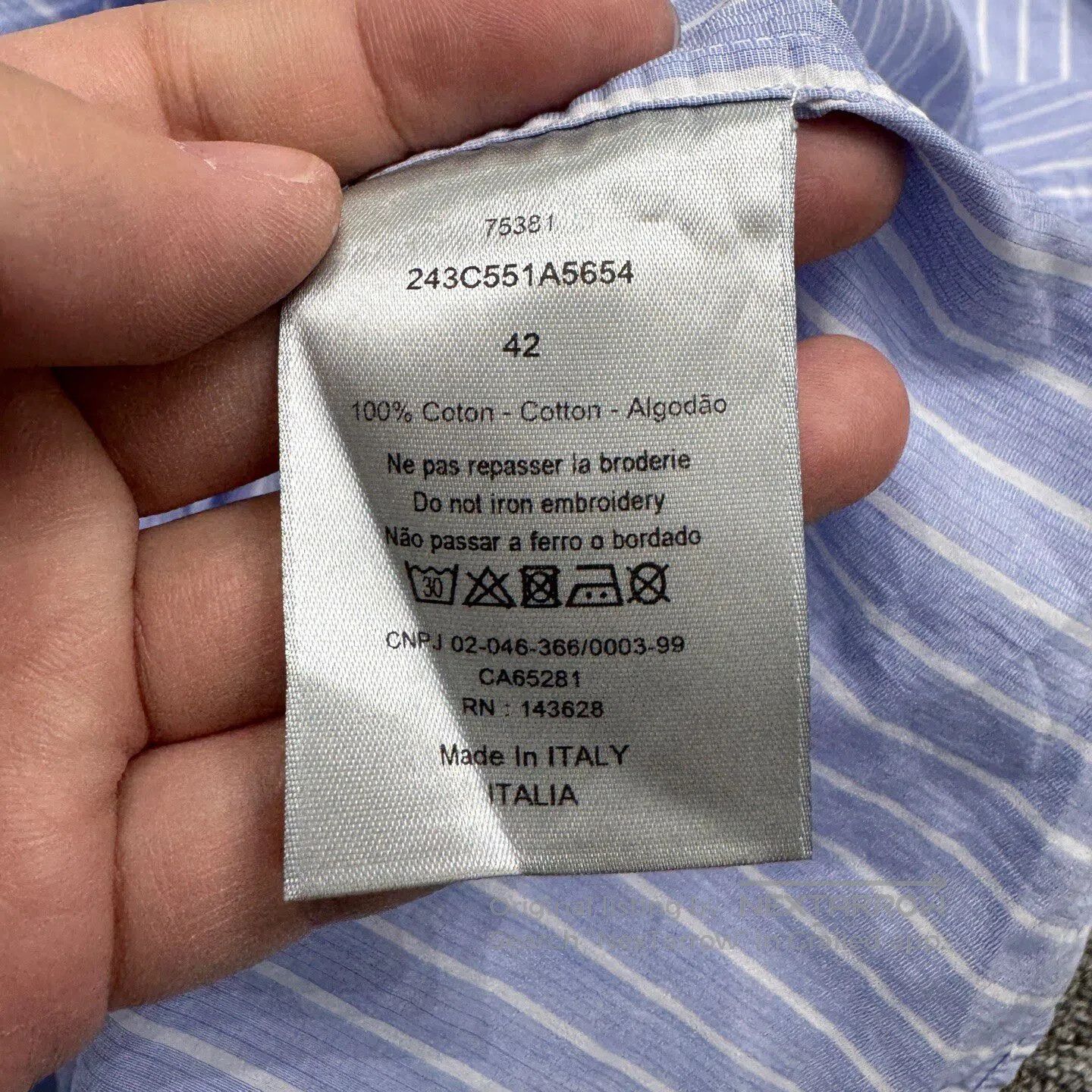 Dior Dior Embroidered slogan striped shirt| Size US XS / EU 42 / 0 - 4 Thumbnail