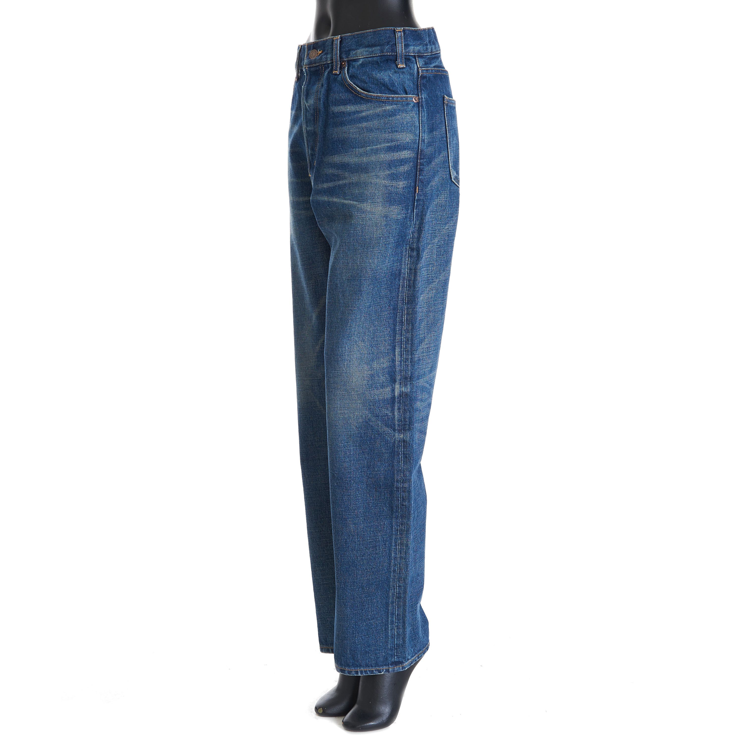 Celine Polly Jeans In Dark Union Wash Blue Denim Size 30" / US 8 / IT 44 - 2 Thumbnail