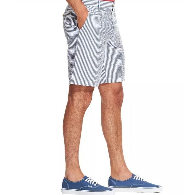 Izod Izod White and Blue Striped Cargo Shorts - Size 36 Size US 36 / EU 52 - 3 Thumbnail