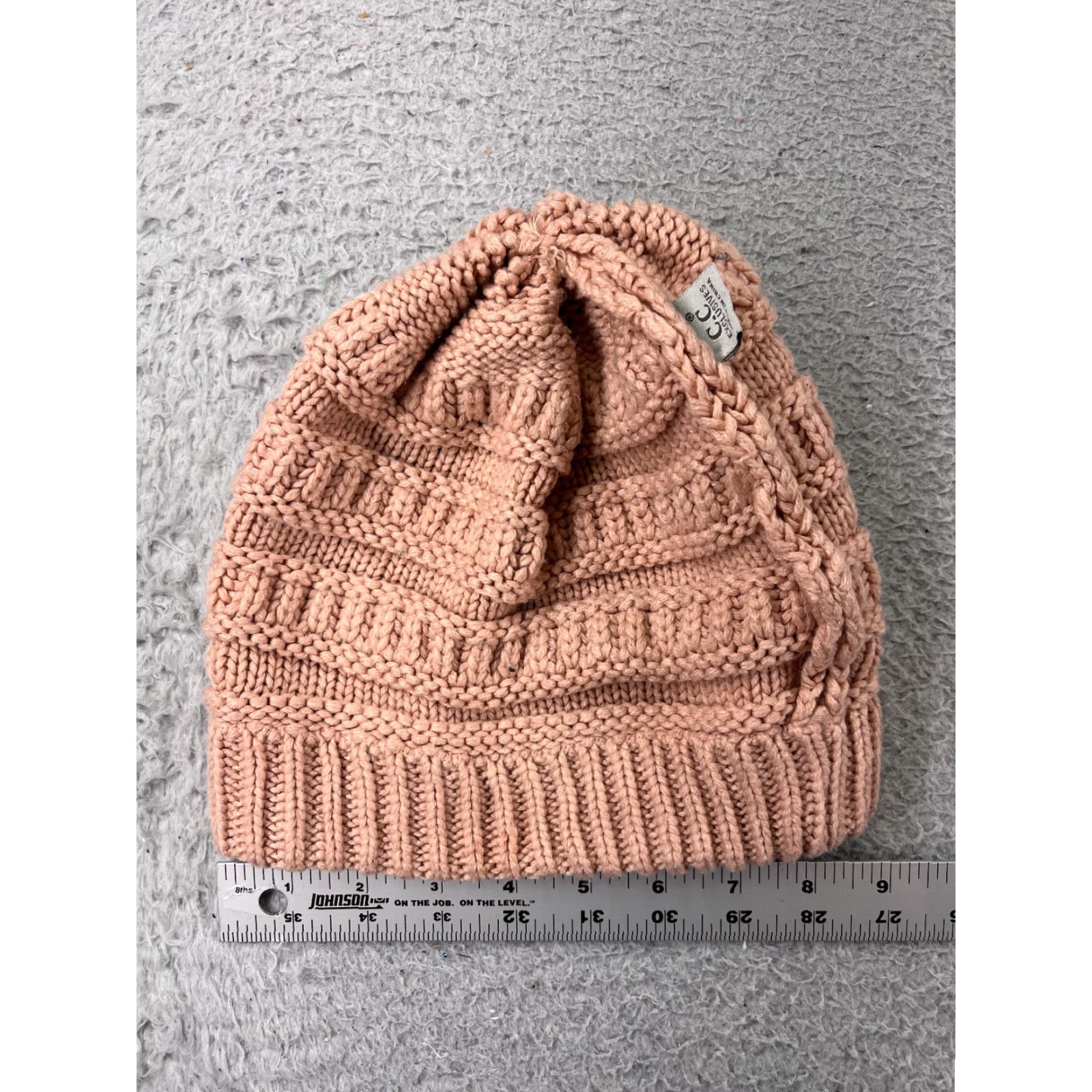 Vintage C.C Exclusive Beanie Toque Womens One Size Pink Knit 100% Acrylic Winter Ski Size ONE SIZE - 5 Thumbnail
