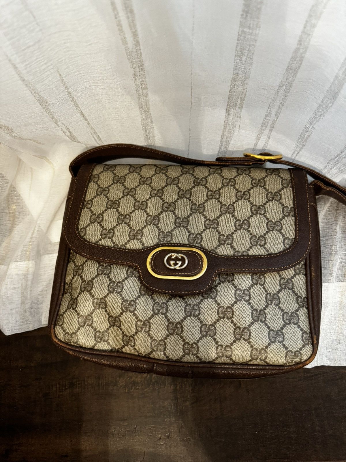 image of Gucci Shoulder Bag Interlocking Pvc Leather in Brown, Women's