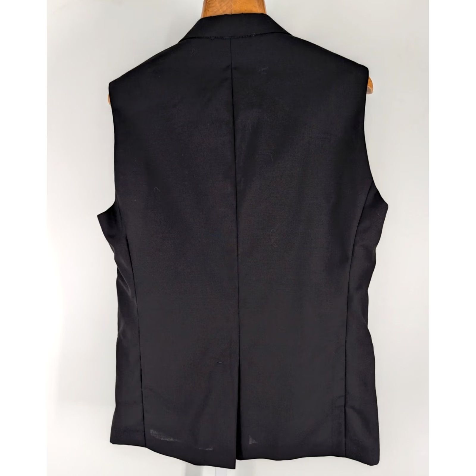 Cos COS Sleeveless Blazer Vest Mens Black Wool 40R 50 Two-Button Front Regular Length Blazer Vest Size 40R - 3 Thumbnail