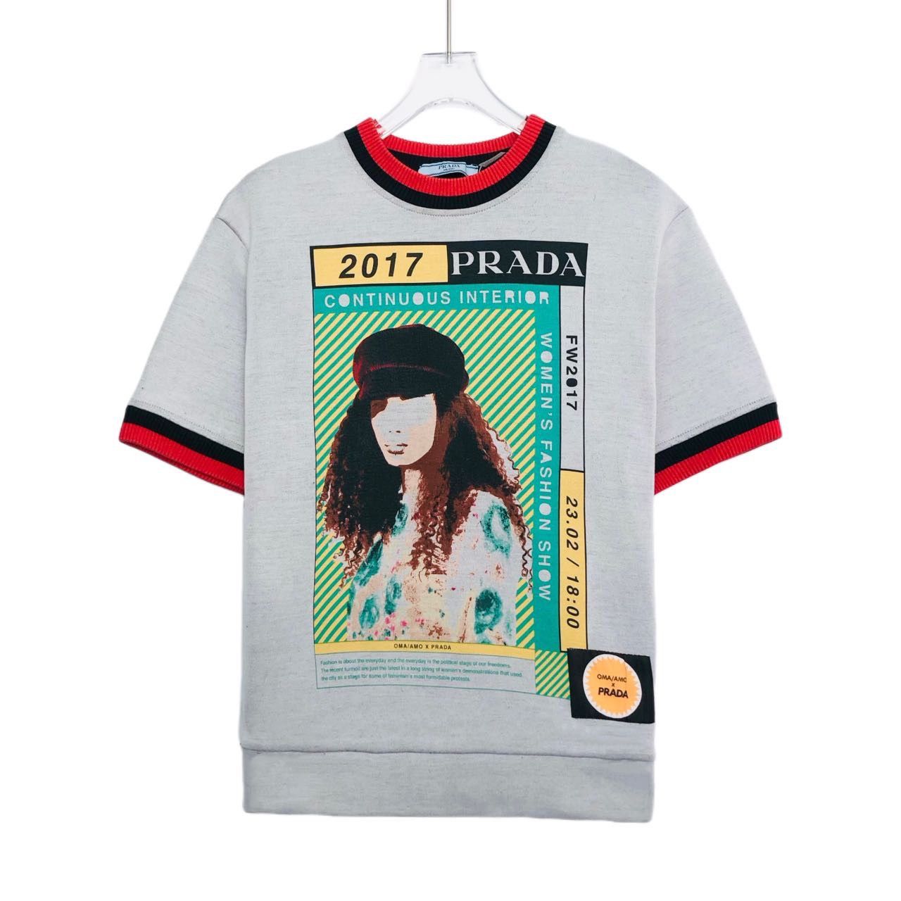 Prada Prada Striped Print Crew Neck Short Sleeve T-shirt K26WX Size XS / US 0-2 / IT 36-38 - 1 Thumbnail
