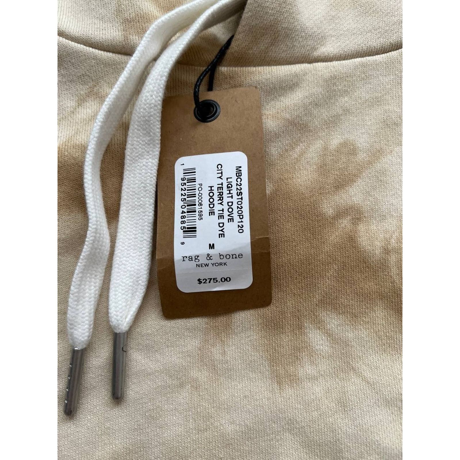 Rag & Bone Rag & Bone Men's Terry Tie Dye Popover Beige Medium A003142 Size US M / EU 48-50 / 2 - 4 Thumbnail