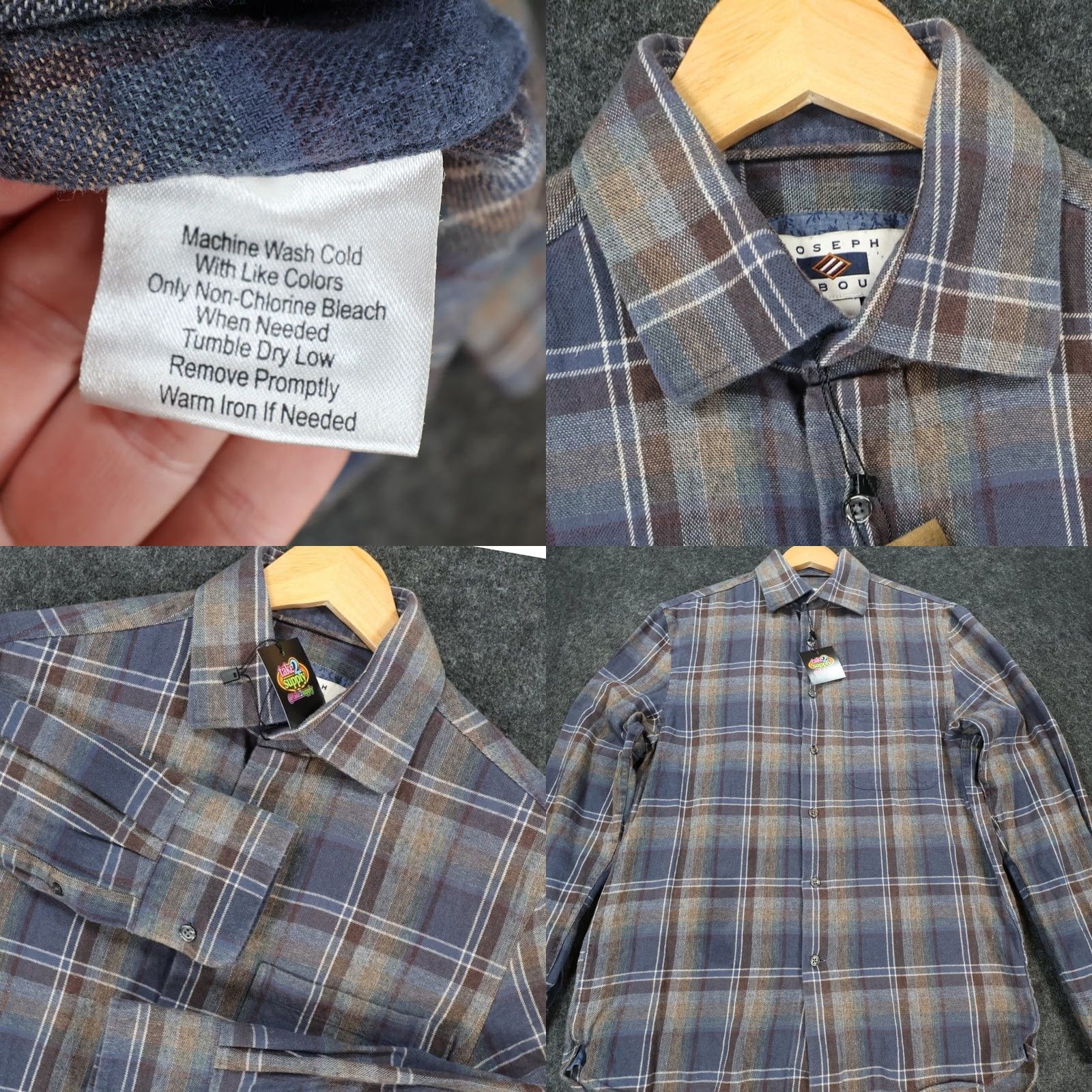 Joseph Abboud Joseph Abboud Button Up Shirt Mens Small Blue Plaid Long Sleeve Cotton Size US S / EU 44-46 / 1 - 8 Thumbnail