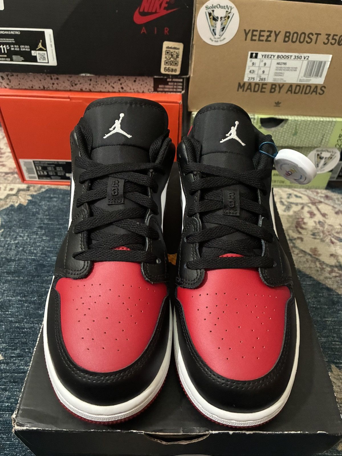 Jordan Brand Air Jordan 1 Low Bred Toe SKU 553560-612 Brand New Size US 7 / EU 40 - 5 Thumbnail