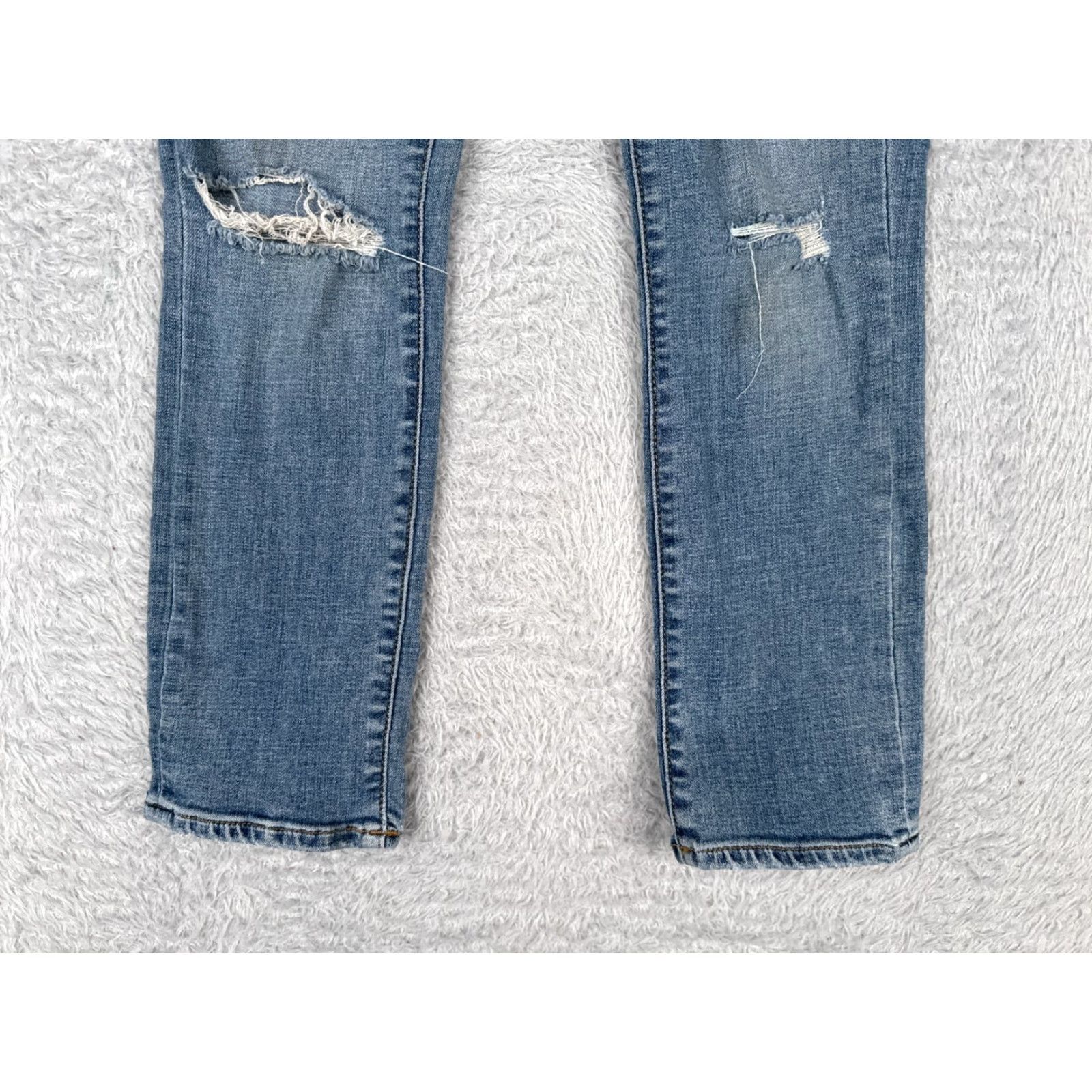 True Religion True Religion Jeans Women 26 Blue Denim Distressed Halle Straight Mid Rise 24x24 Size 26" / US 2 / IT 38 - 2 Thumbnail