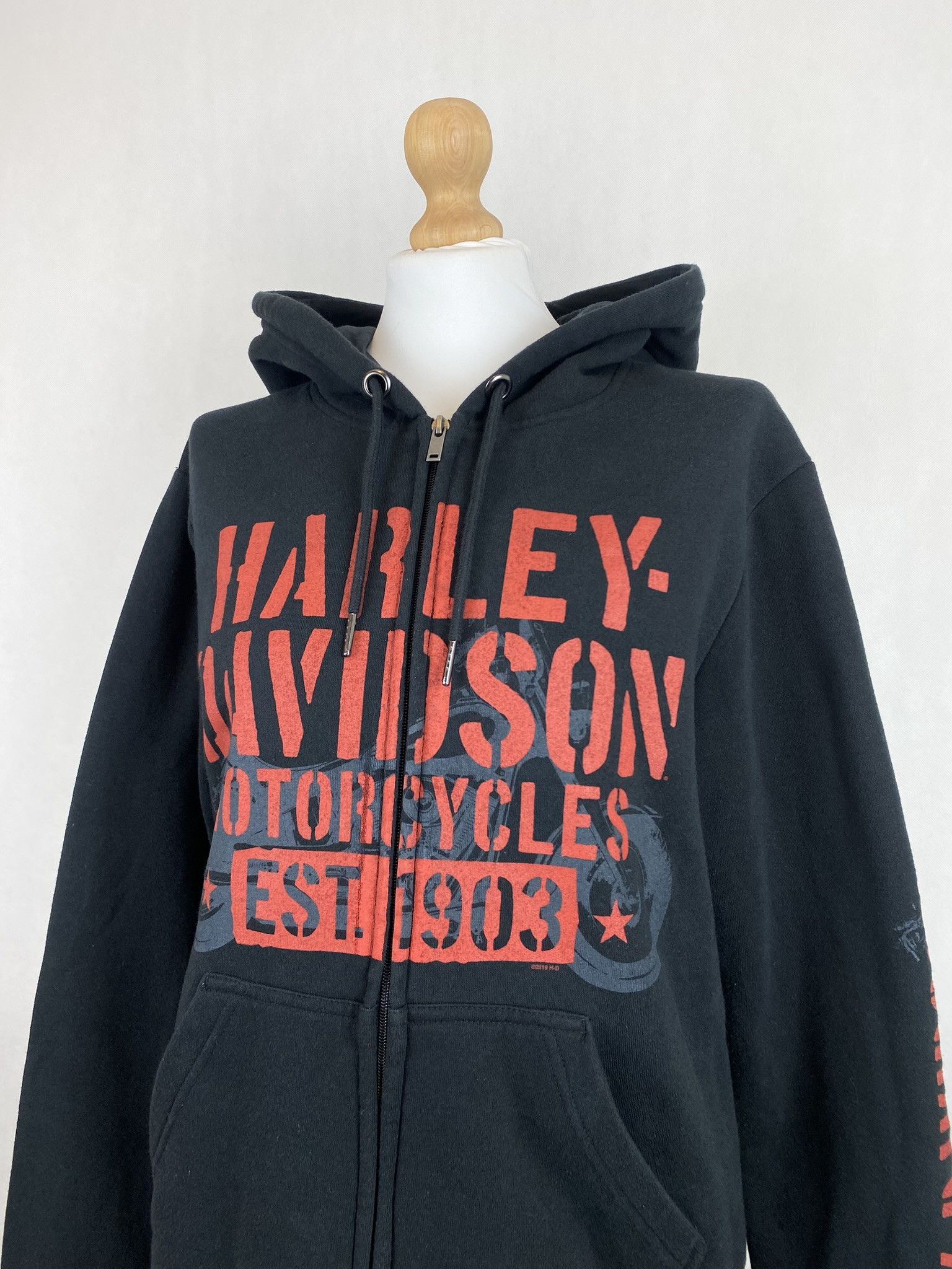 Harley Davidson × Vintage harley davidson hoodie zip up big logo full print Size US S / EU 44-46 / 1 - 3 Thumbnail
