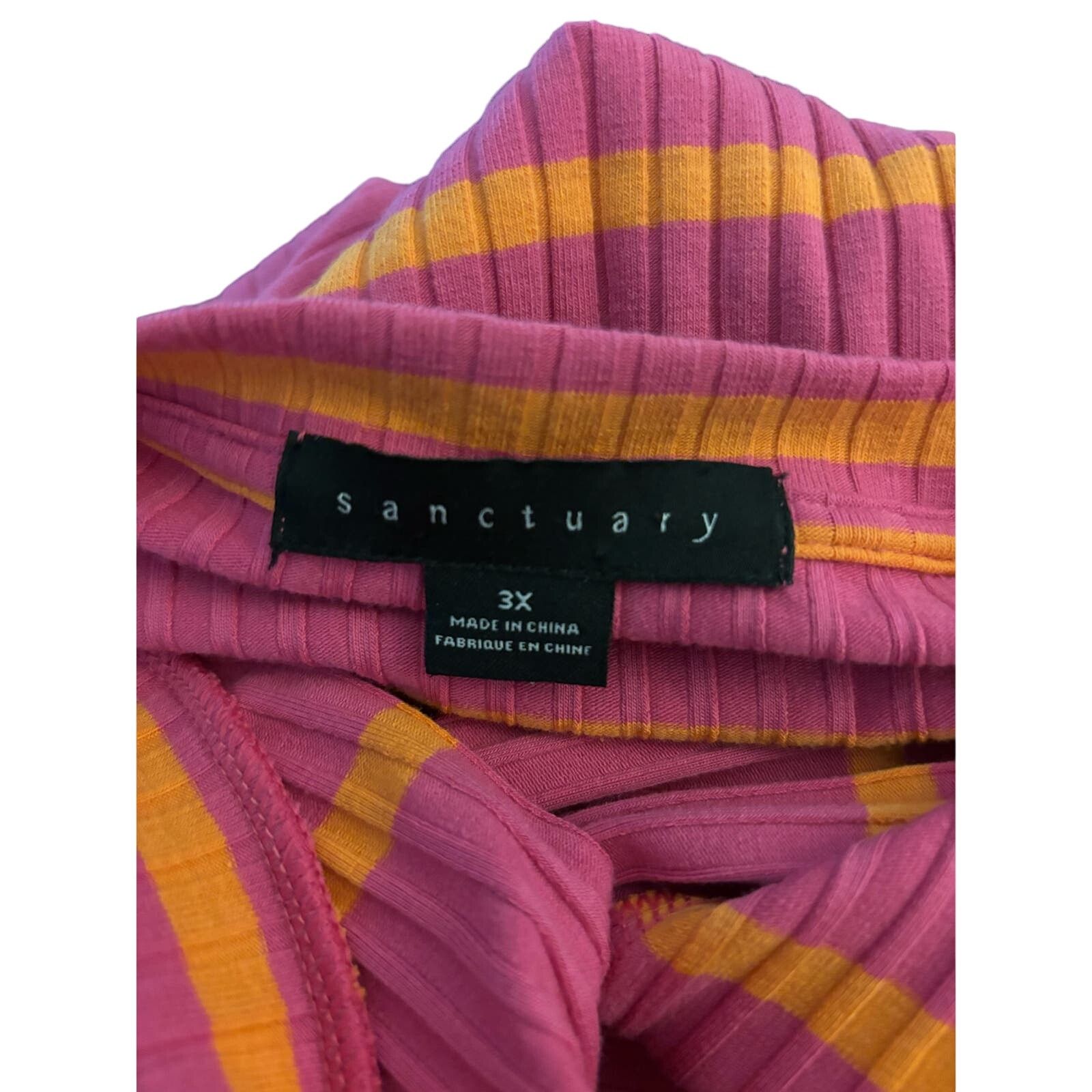 Sanctuary Sanctuary Tangerine Tart Stripe Mini Dress, Plus Size 3X Size 3XL / US 20-22 - 3 Thumbnail