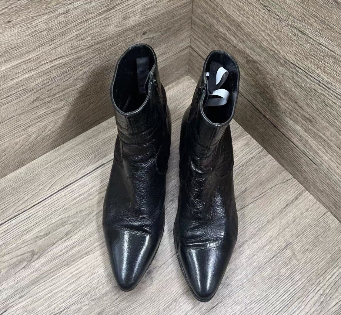 Saint Laurent Paris Saint Laurent Paris Polished Leather High Chelsea Boots Size US 7 / EU 40 - 2 Thumbnail