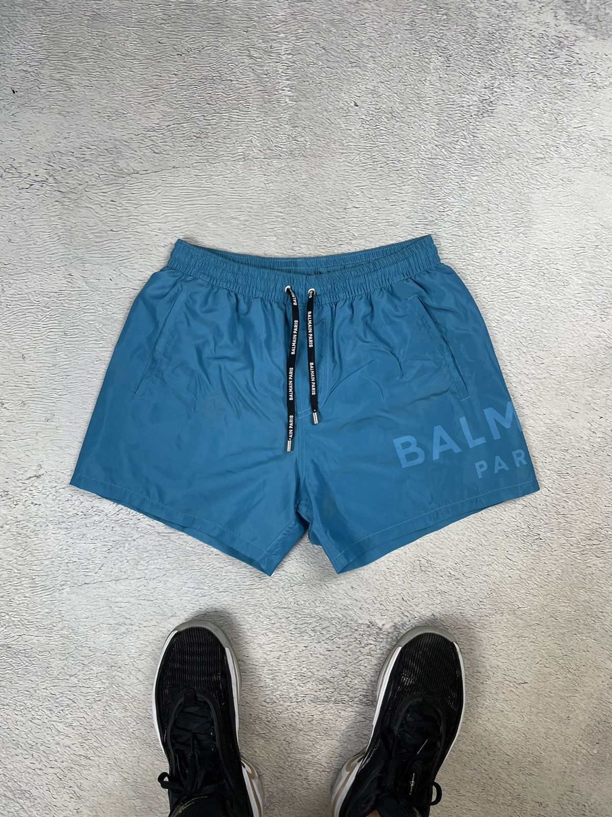 Balmain Balmain blue basic logo print swim shorts trunks Small Size US 31 - 1 Thumbnail