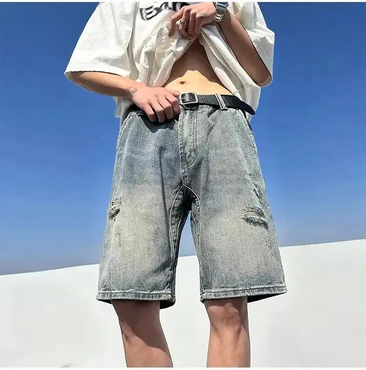 Japanese Brand Retro loose washed distressed jeans Size US 30 / EU 46 - 2 Thumbnail