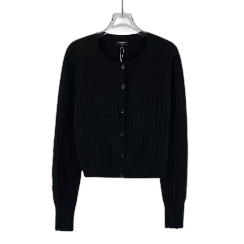 Chanel Chanel Black Cashmere Cardigan with Buttons Size L / US 10 / IT 46 - 1 Thumbnail