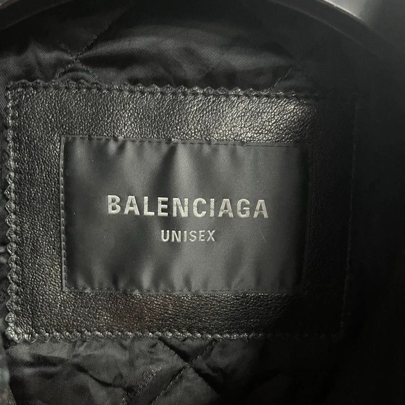 Balenciaga Balenciaga latest black solid color logo loose leather jack Size US L / EU 52-54 / 3 - 2 Thumbnail