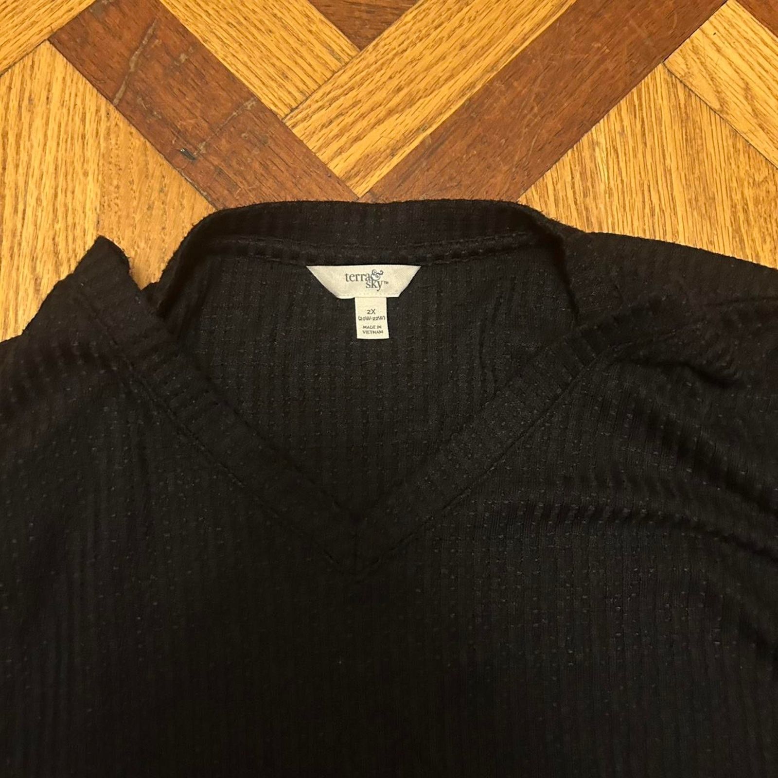 Other (2XL) Terra &Sky Black Longsleeve Blouse Size XXL / US 16-18 / IT 52-54 - 2 Thumbnail