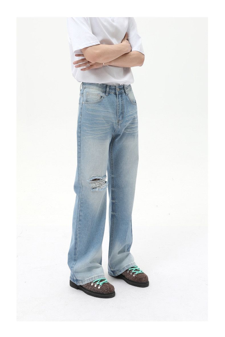 Japanese Brand × Jean Japanese retro fashionable ripped casual flared washed jeans Size US 32 / EU 48 - 3 Thumbnail