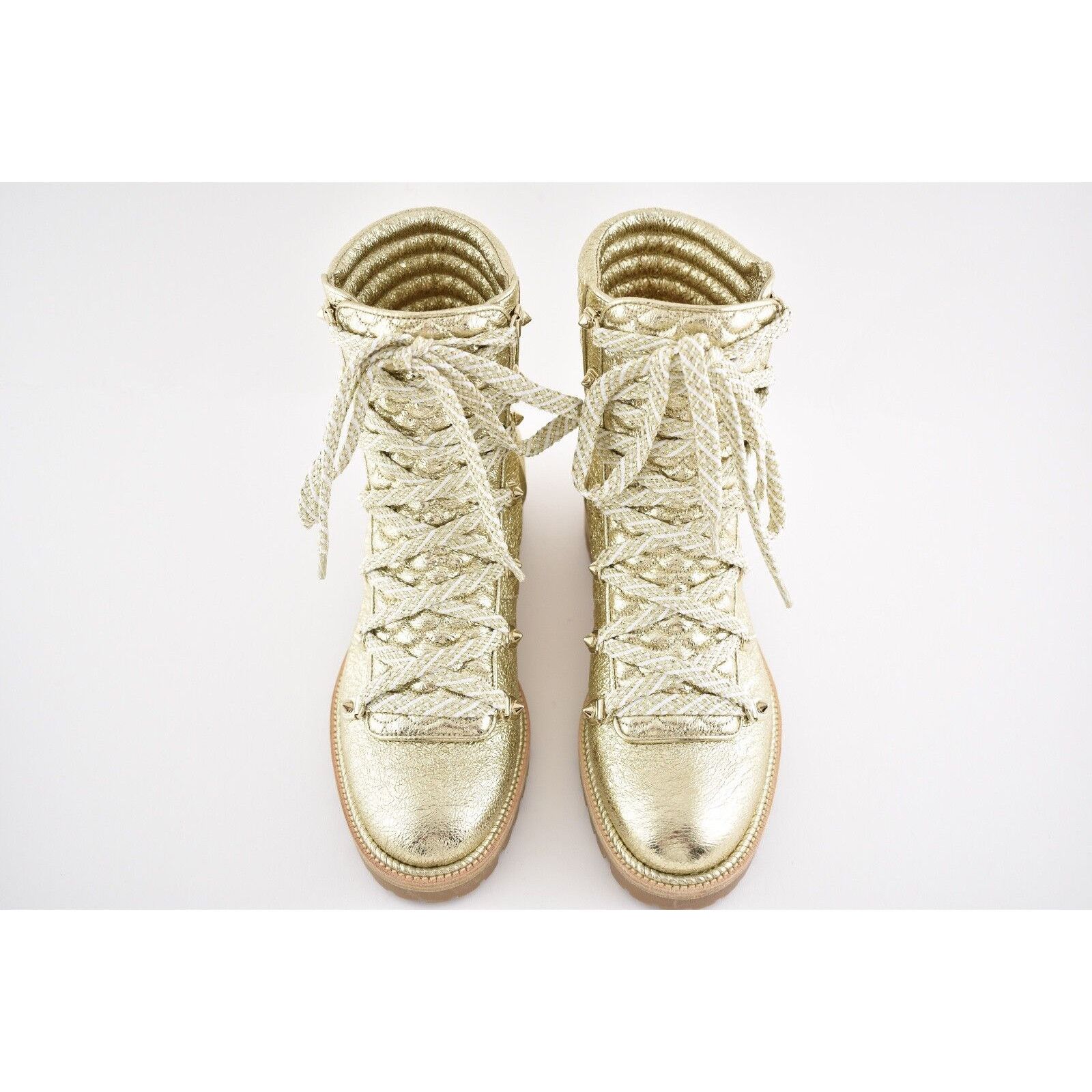 Christian Louboutin Christian Louboutin Mad Boot Platine Gold Flat Combat Lace Size US 5.5 / IT 35.5 - 8 Thumbnail