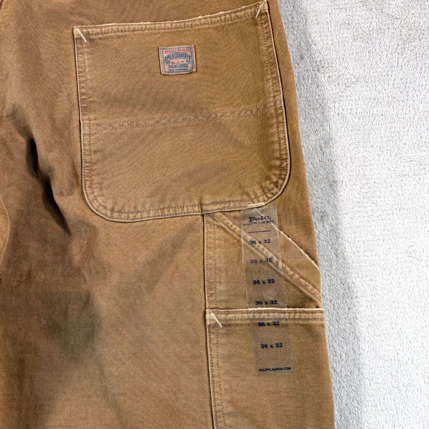 Polo Ralph Lauren Polo Ralph Lauren Polo Country Carpenter Pants Men 38x31 Canvas Brown 5-Pocket Cargo Workwear Relaxed Straight NWT 90s Era Logo Manufacturers Warranty Size US M / EU 48-50 / 2 - 4 Thumbnail