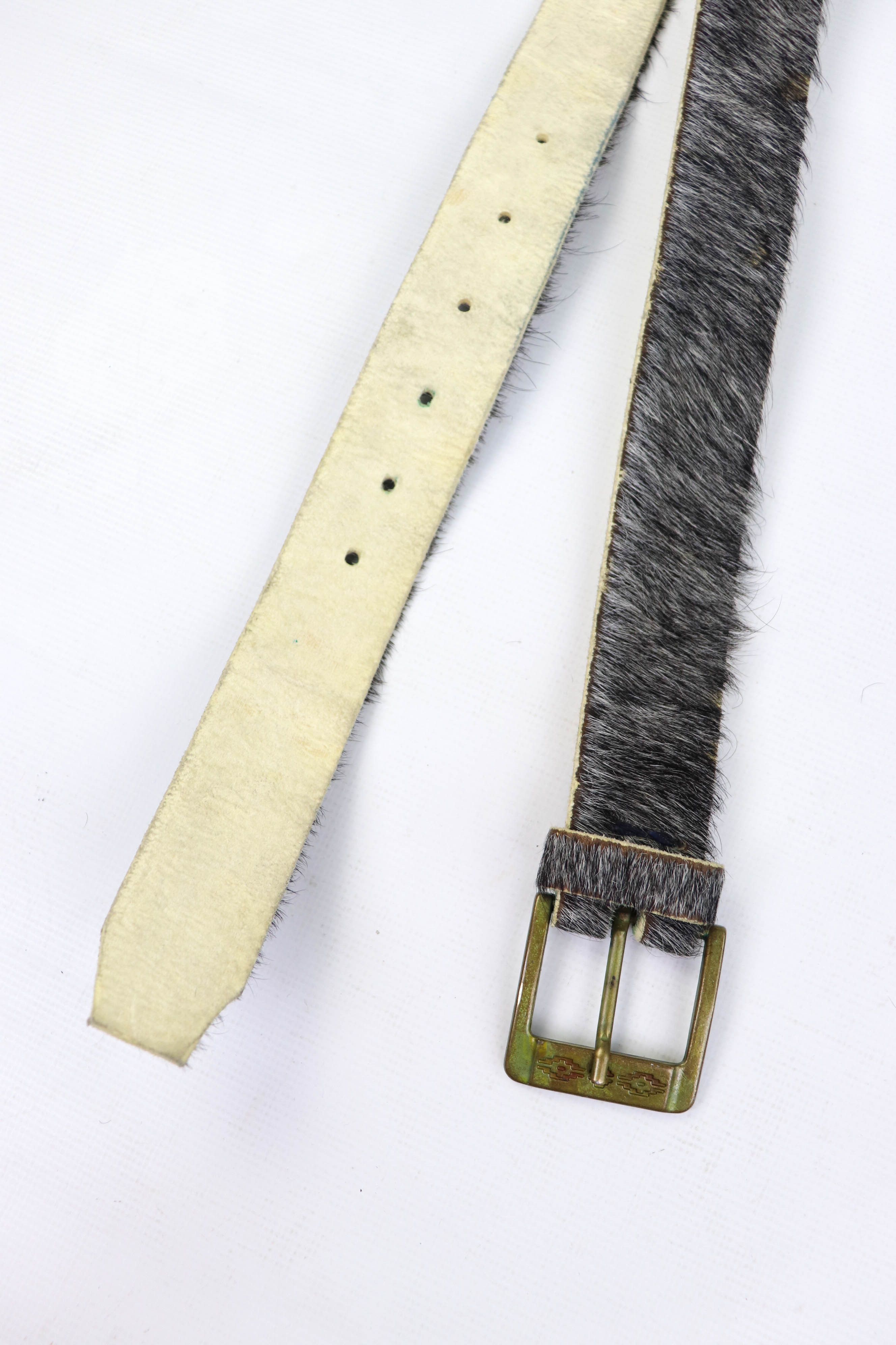 Vintage 90-00s Vintage Gray Fur Belt Size fits 28-32 max Size ONE SIZE - 3 Thumbnail