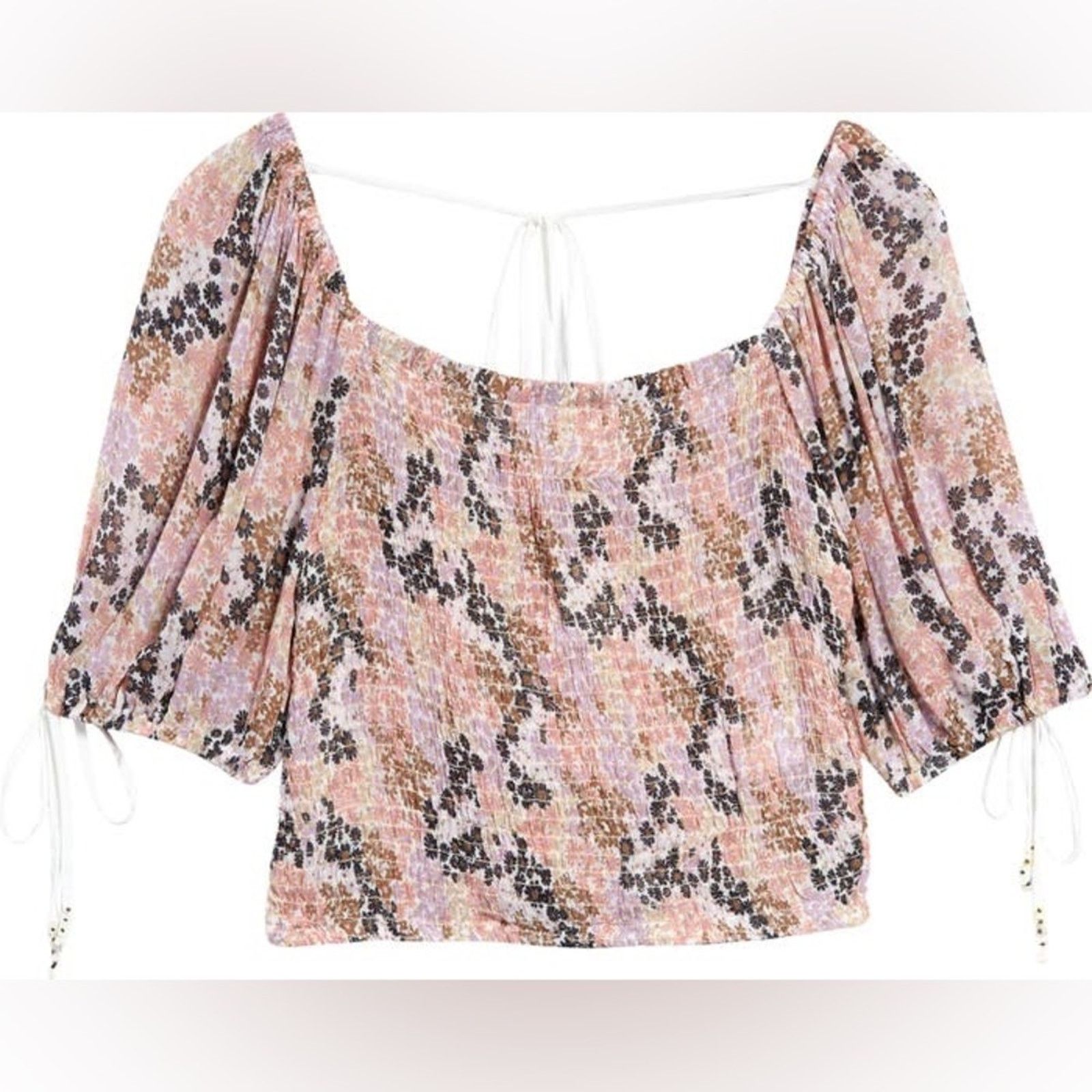 Free People NWT free people smocked puff sleeve crop top Size S / US 4 / IT 40 - 5 Thumbnail
