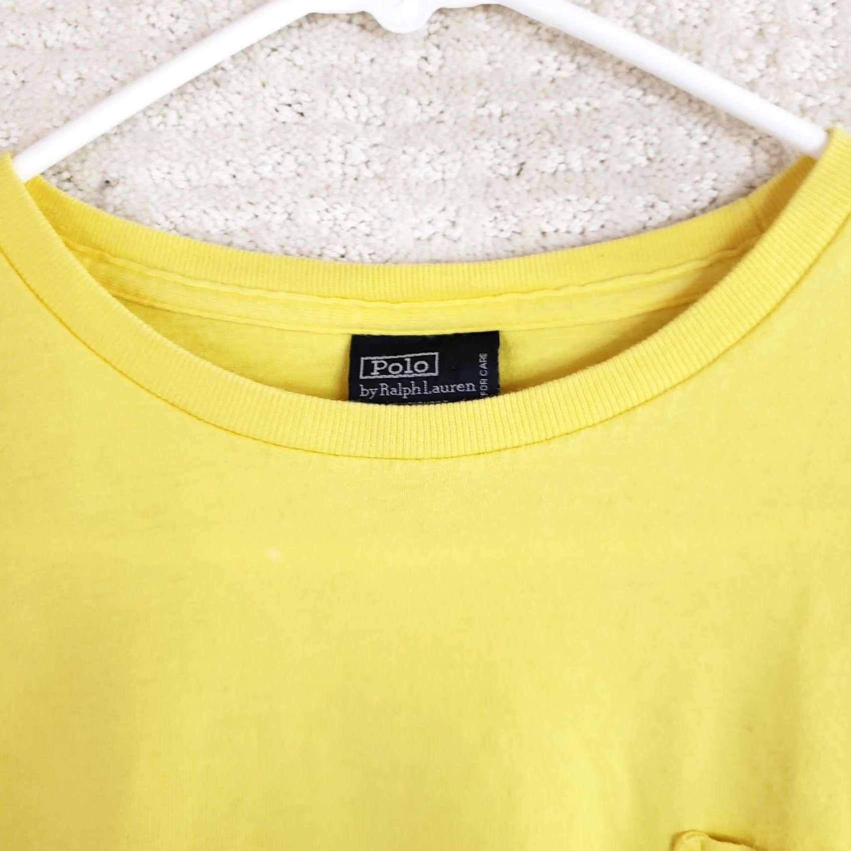 Polo Ralph Lauren VINTAGE Polo Ralph Lauren T-Shirt Yellow Short Sleeve Mens L Cotton Knit Embroidered Logo Classic Fit All Seasons 90s Preppy Golf Mens Size US L / EU 52-54 / 3 - 4 Thumbnail