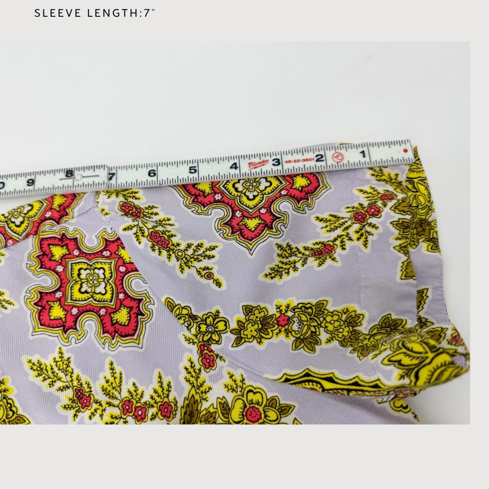 Other Anthropologie Maeve Scarf Print Cropped Blouse 6 Size M / US 6-8 / IT 42-44 - 9 Thumbnail