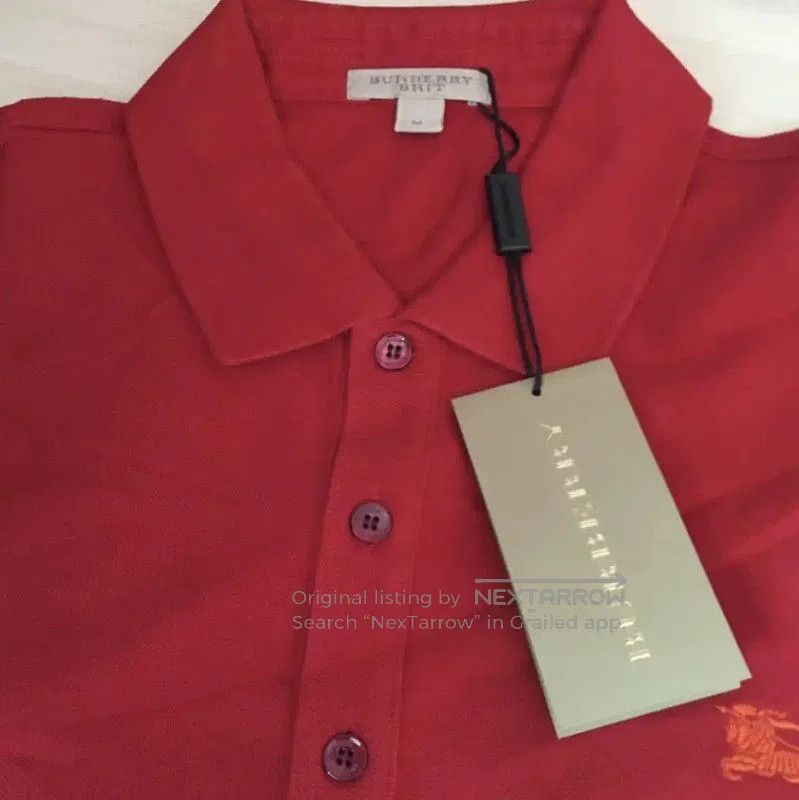 Burberry Burberry Red Cotton Men's Polo Shirt. Size US L / EU 52-54 / 3 - 3 Thumbnail