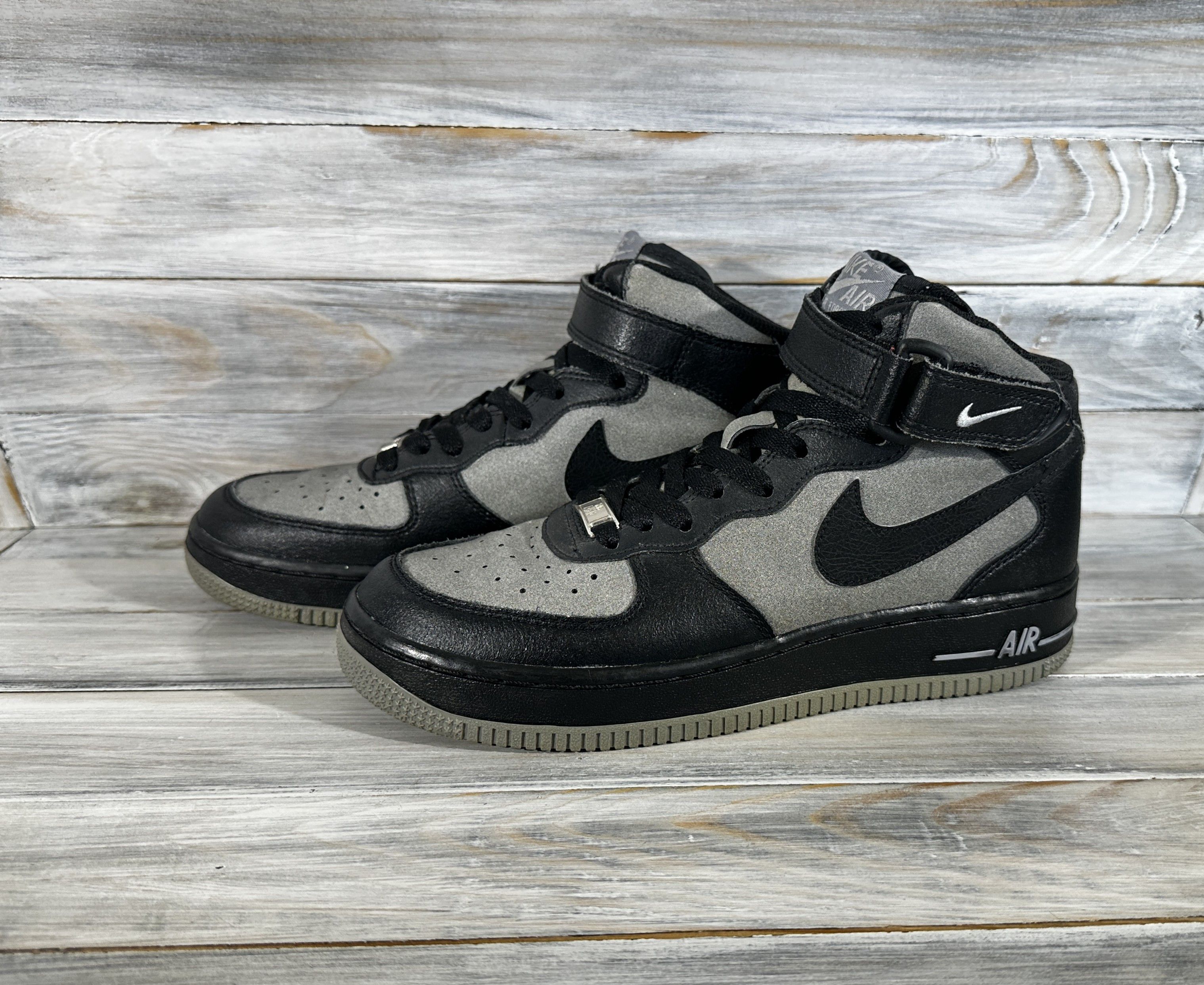 Nike Nike Air Force 1 Mid GS Black Stealth Young Unisex Sneakers Size US 5.5 / EU 38 - 17 Thumbnail