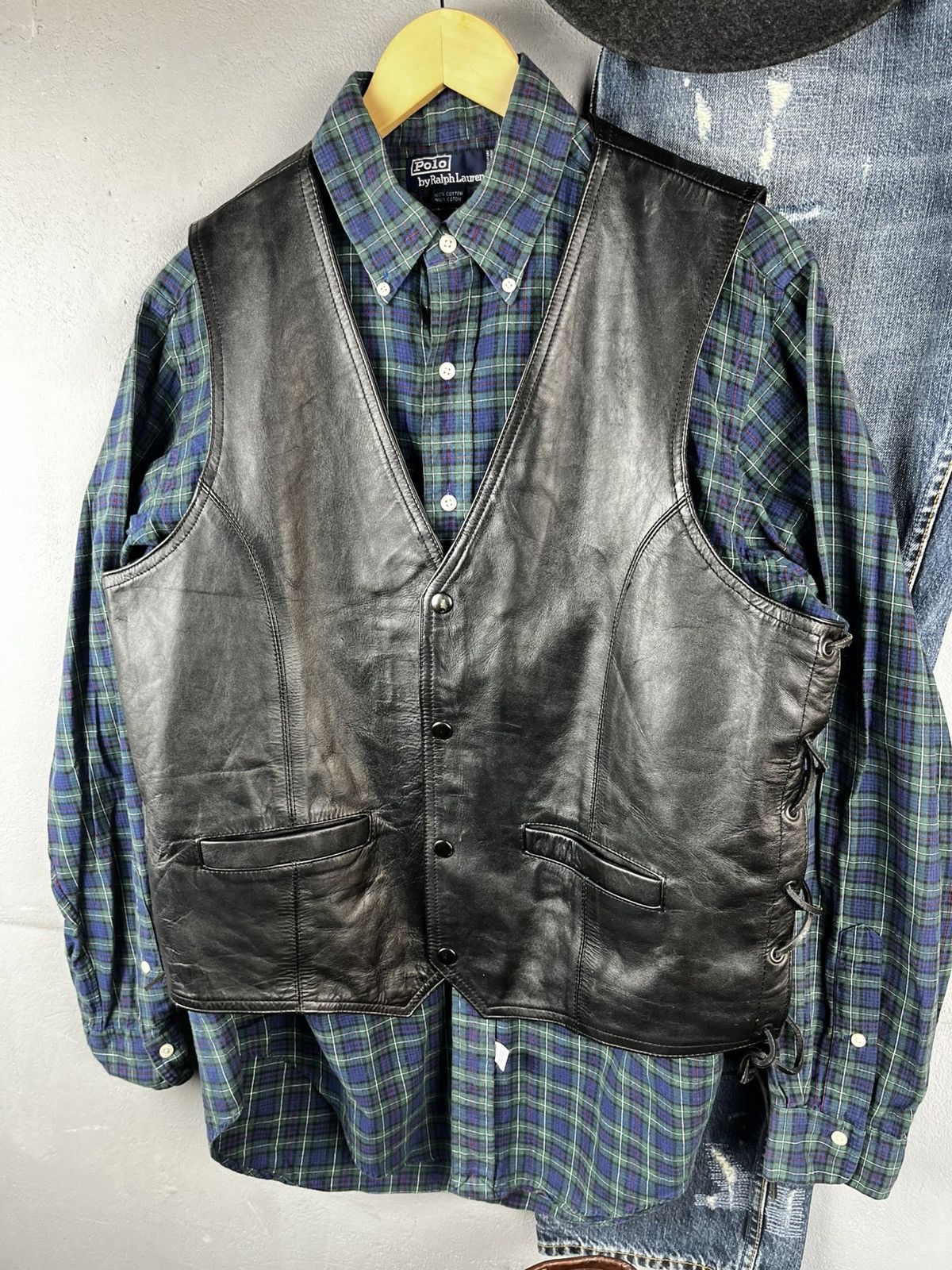 Schott Charlie leather vest vintage Size US L / EU 52-54 / 3 - 3 Thumbnail