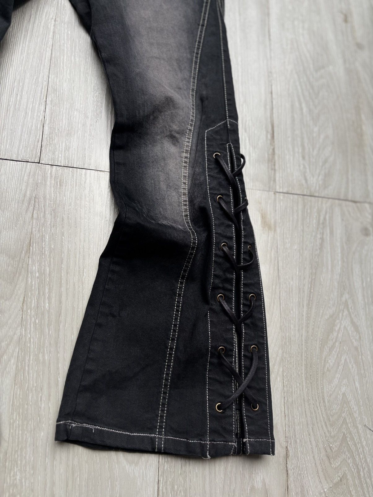 Japanese Brand Schlussel lace up flare jeans Size US 26 / EU 42 - 4 Thumbnail