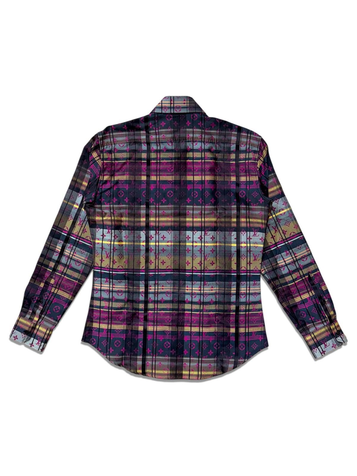 Louis Vuitton LOUIS VUITTON M Long Sleeves Silk Dress Shirt Check Plaid Size US M / EU 48-50 / 2 - 3 Thumbnail
