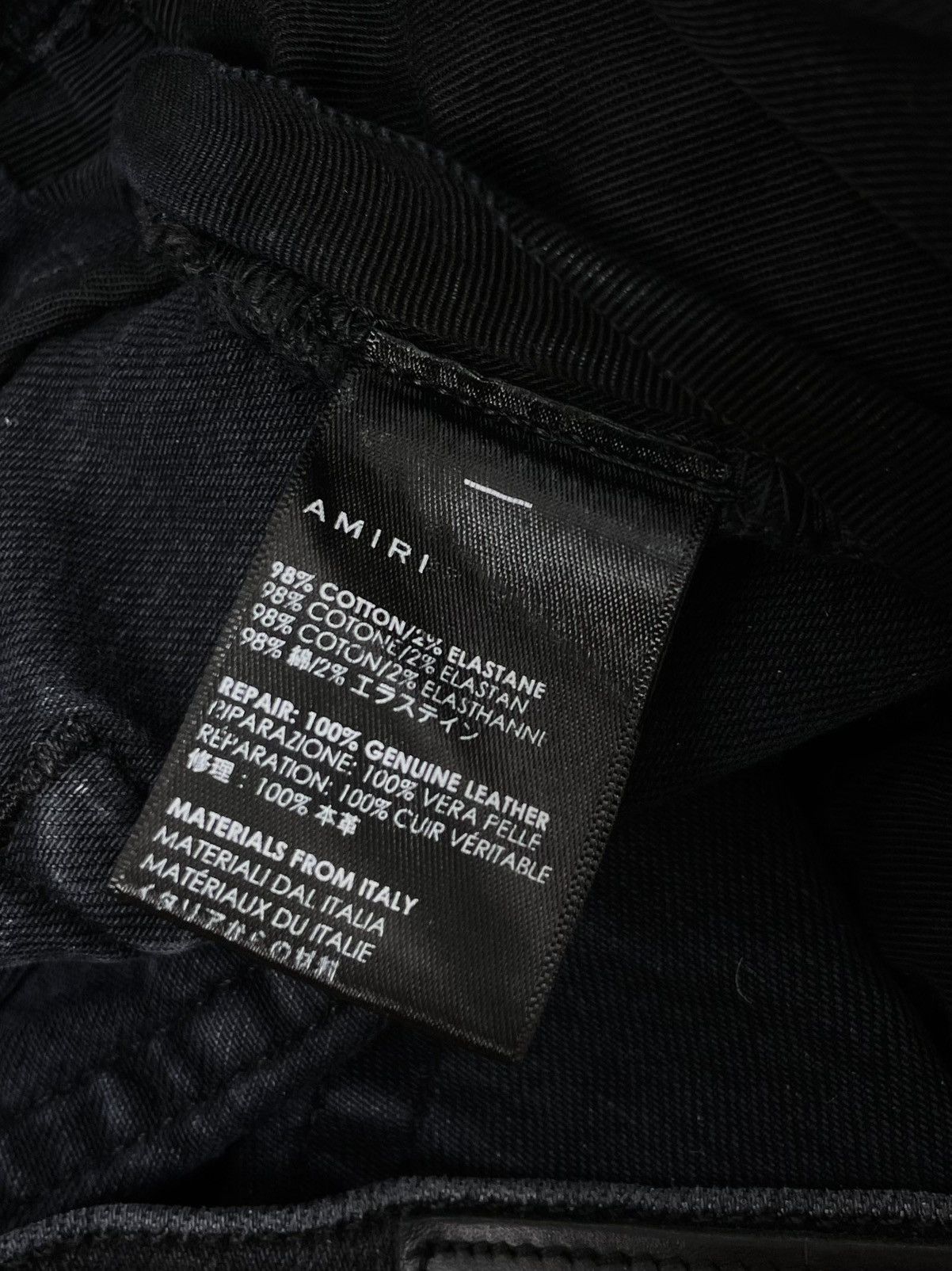 Amiri AMIRI MX1 Leather Patch Distressed Jeans – Size 32 Size US 32 / EU 48 - 13 Thumbnail