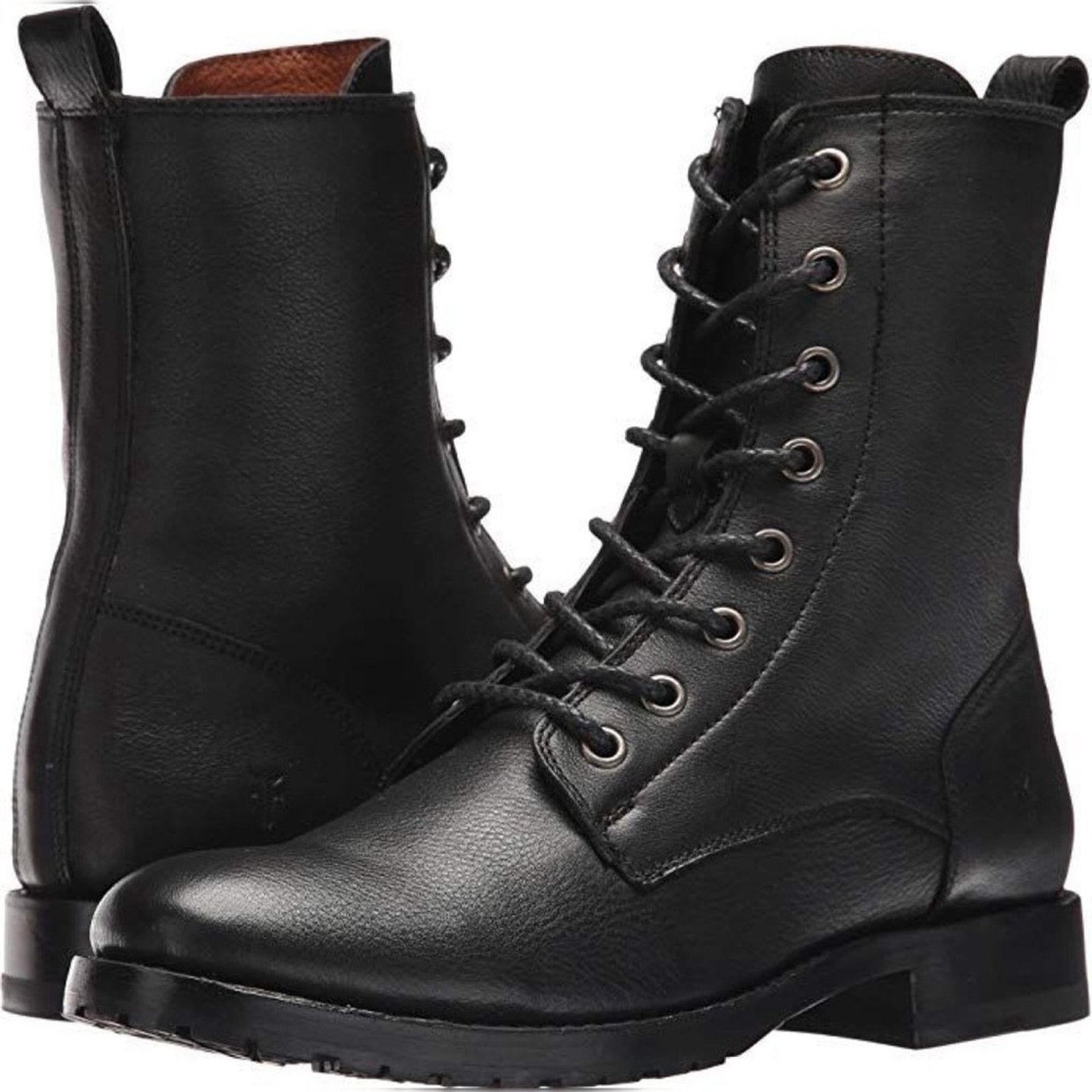 image of Frye Natalie Lace Up Boots In Black - 7.5, Women's