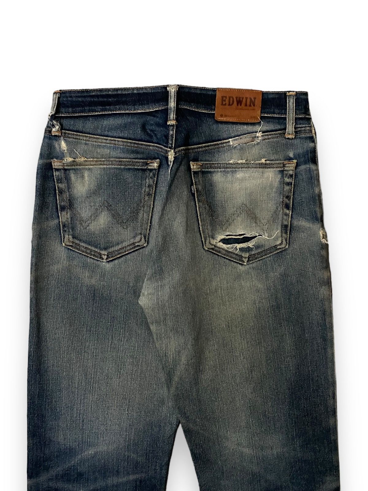 Vintage Edwin 403 W-Flex Dirty Washed Distress Straight Cut