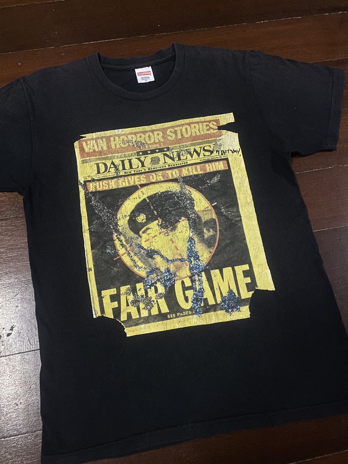 Supreme x Dash Snow Saddam Hussein newspaper Tee