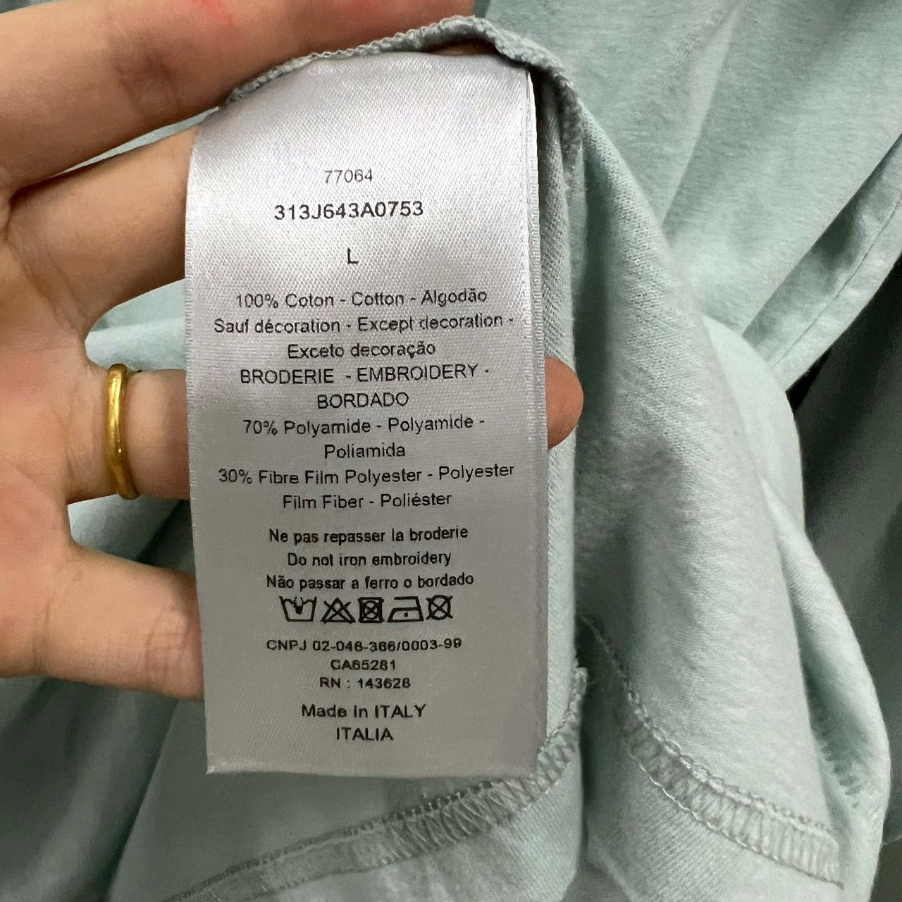 Dior Dior Mint Green Logo Embroidery Long-Sleeve Size US L / EU 52-54 / 3 - 3 Thumbnail
