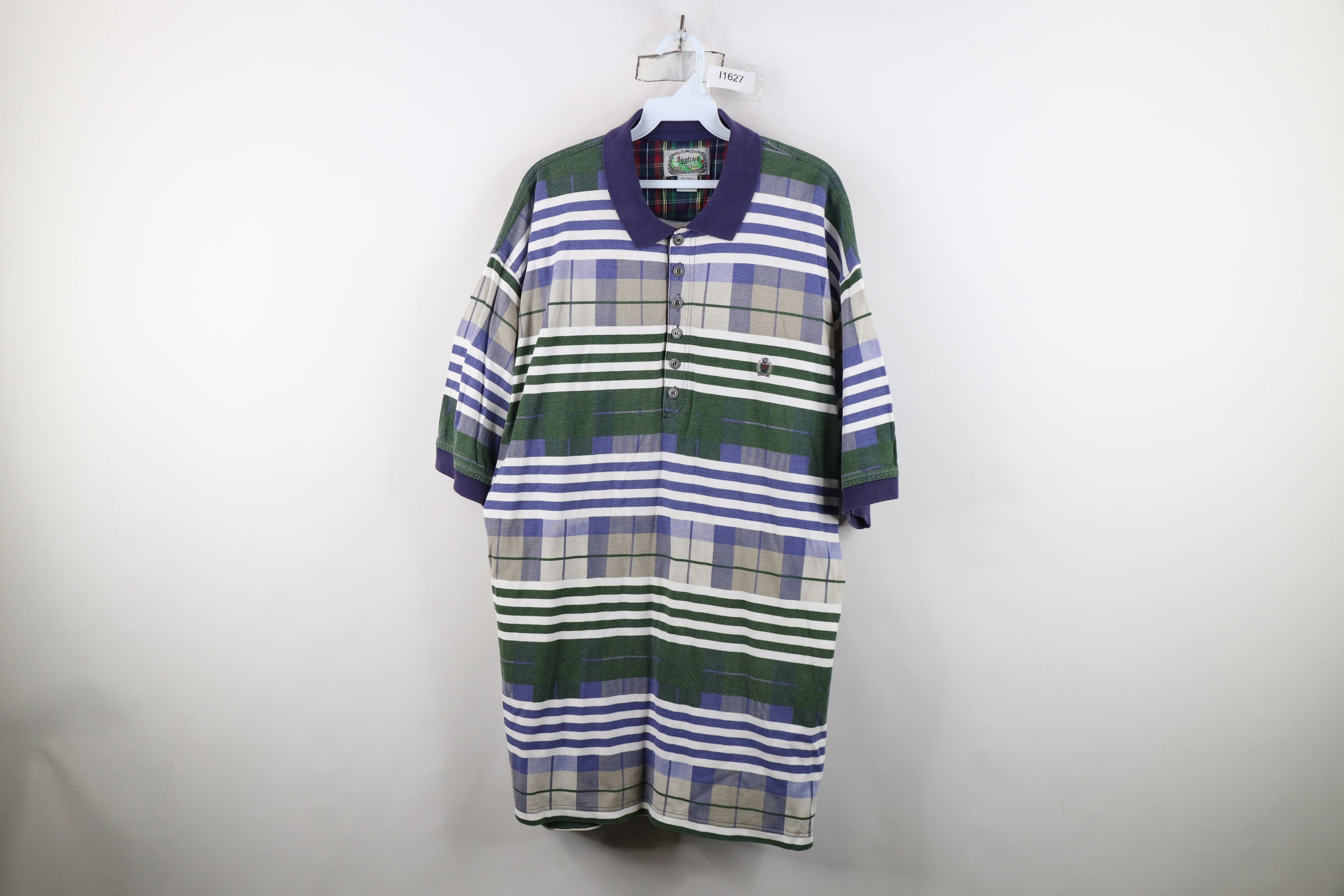 Vintage Vintage 90s Streetwear Striped Collared Golf Polo Shirt Size US XL / EU 56 / 4 - 1 Thumbnail