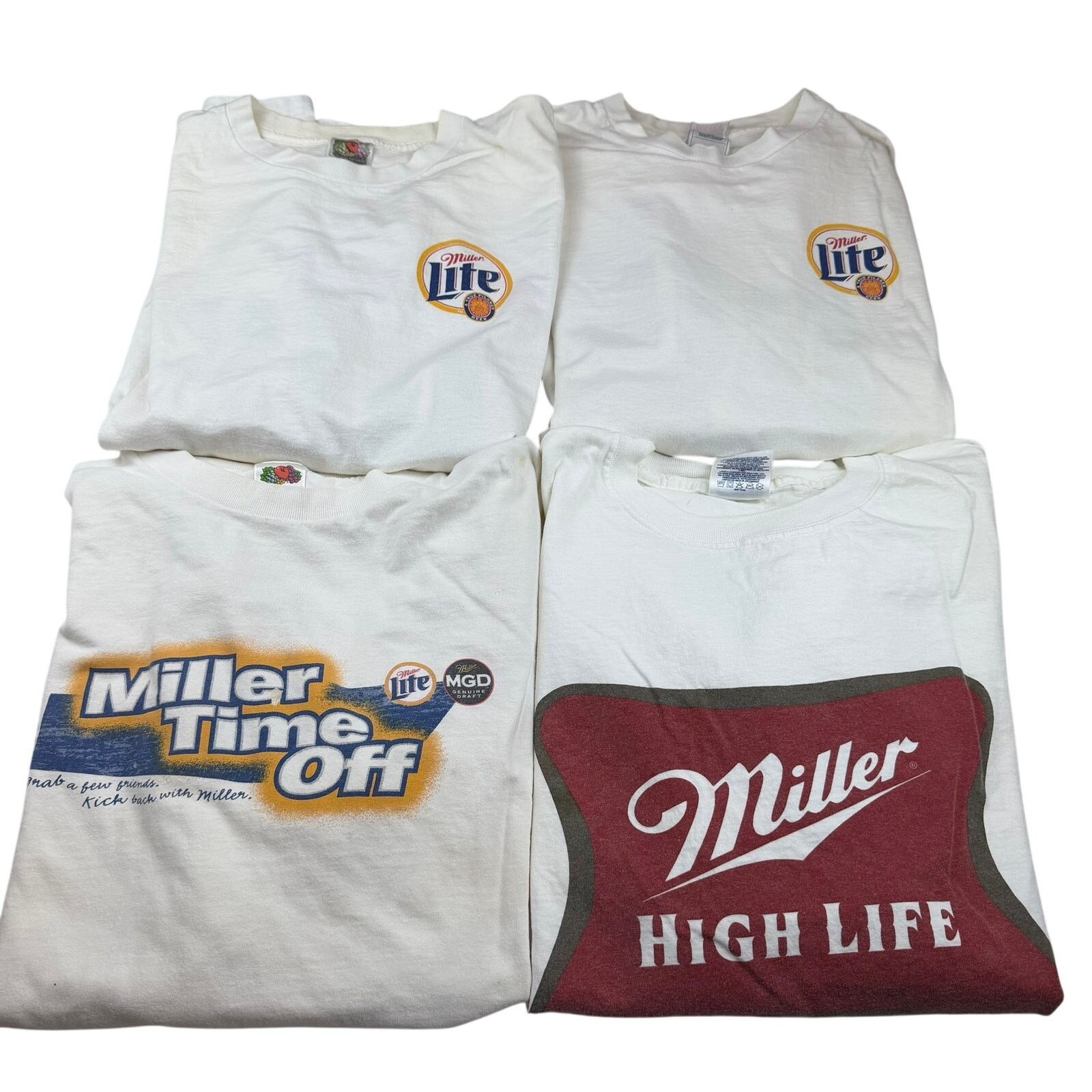 Fruit Of The Loom Vintage Miller Lite MGD Beer Promo T-Shirts Lot of 4 XL Size US XL / EU 56 / 4 - 2 Thumbnail