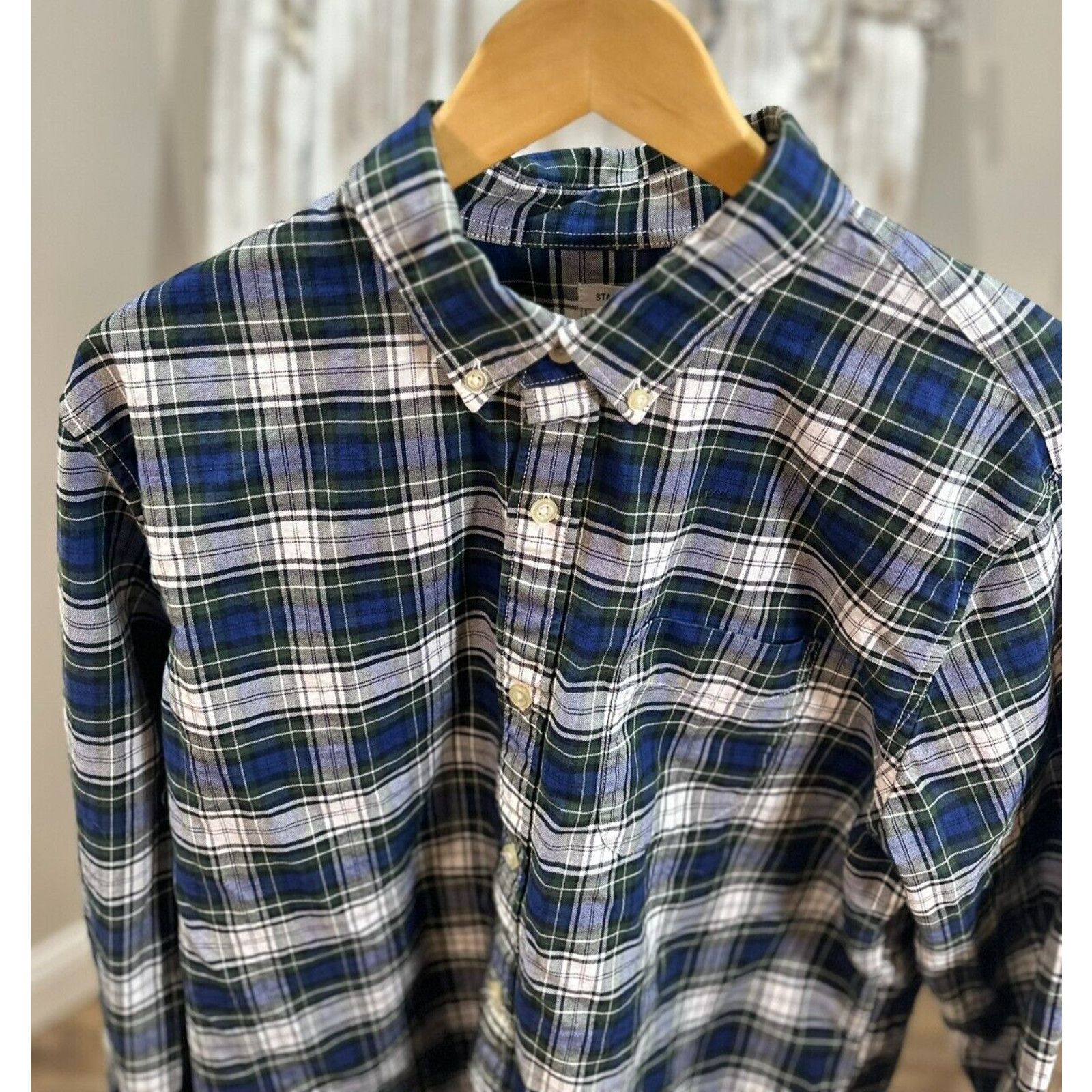 Gap GAP Mens Green Plaid Long Sleeve Button-Up Shirt Size L Size US L / EU 52-54 / 3 - 7 Thumbnail