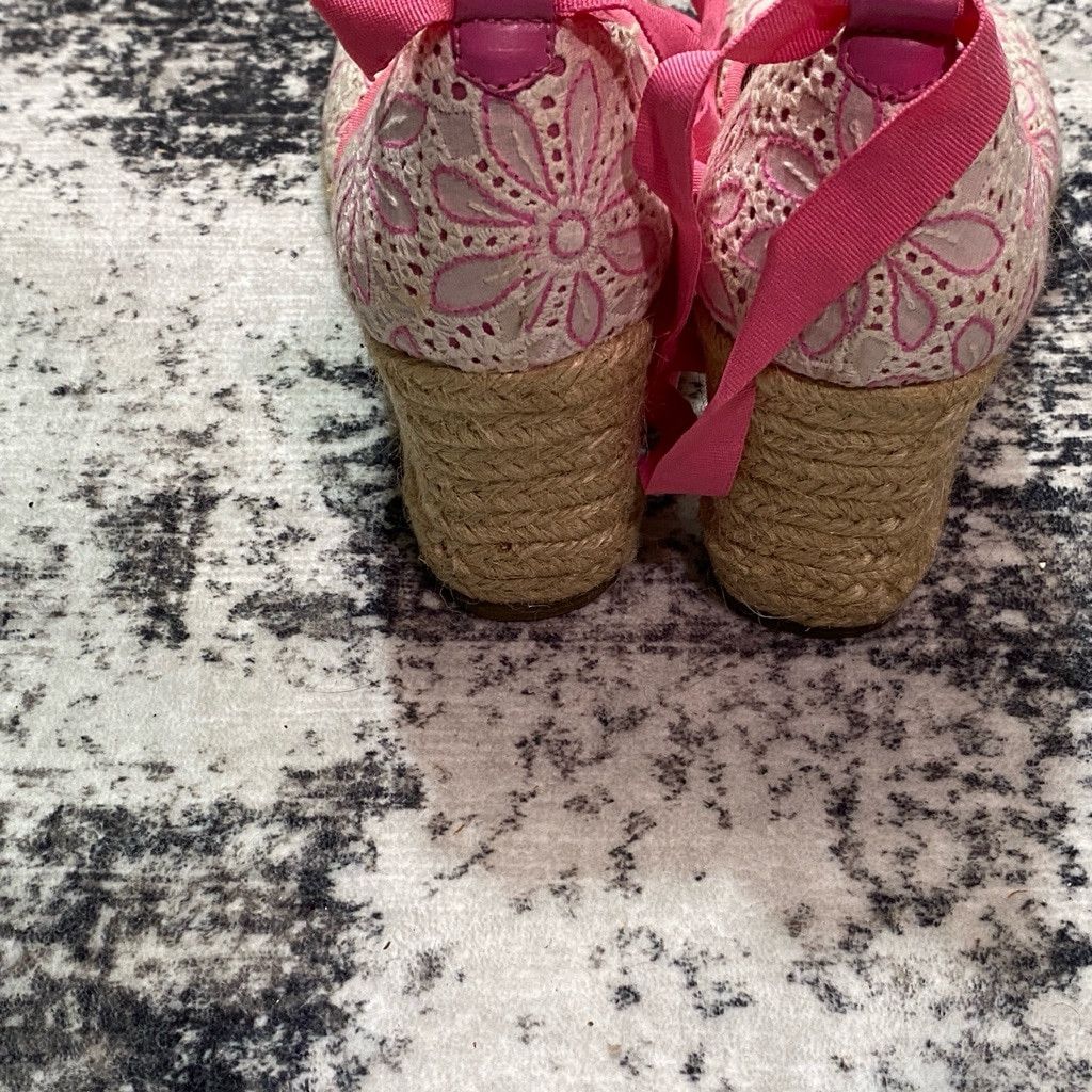 Lilly Pulitzer Women's Lilly Pulitzer Pink White Espadrille Wedges Size 8.8 Size US 8.5 / IT 38.5 - 4 Thumbnail