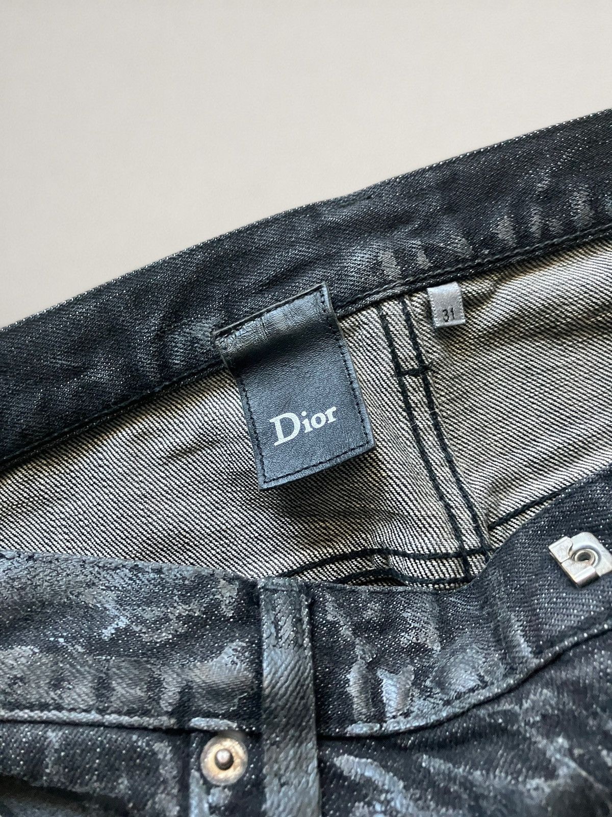 Dior SOLD Dior AW08 „Lumiere Du Nord“ Luster Waxed jeans Size US 31 - 2 Thumbnail